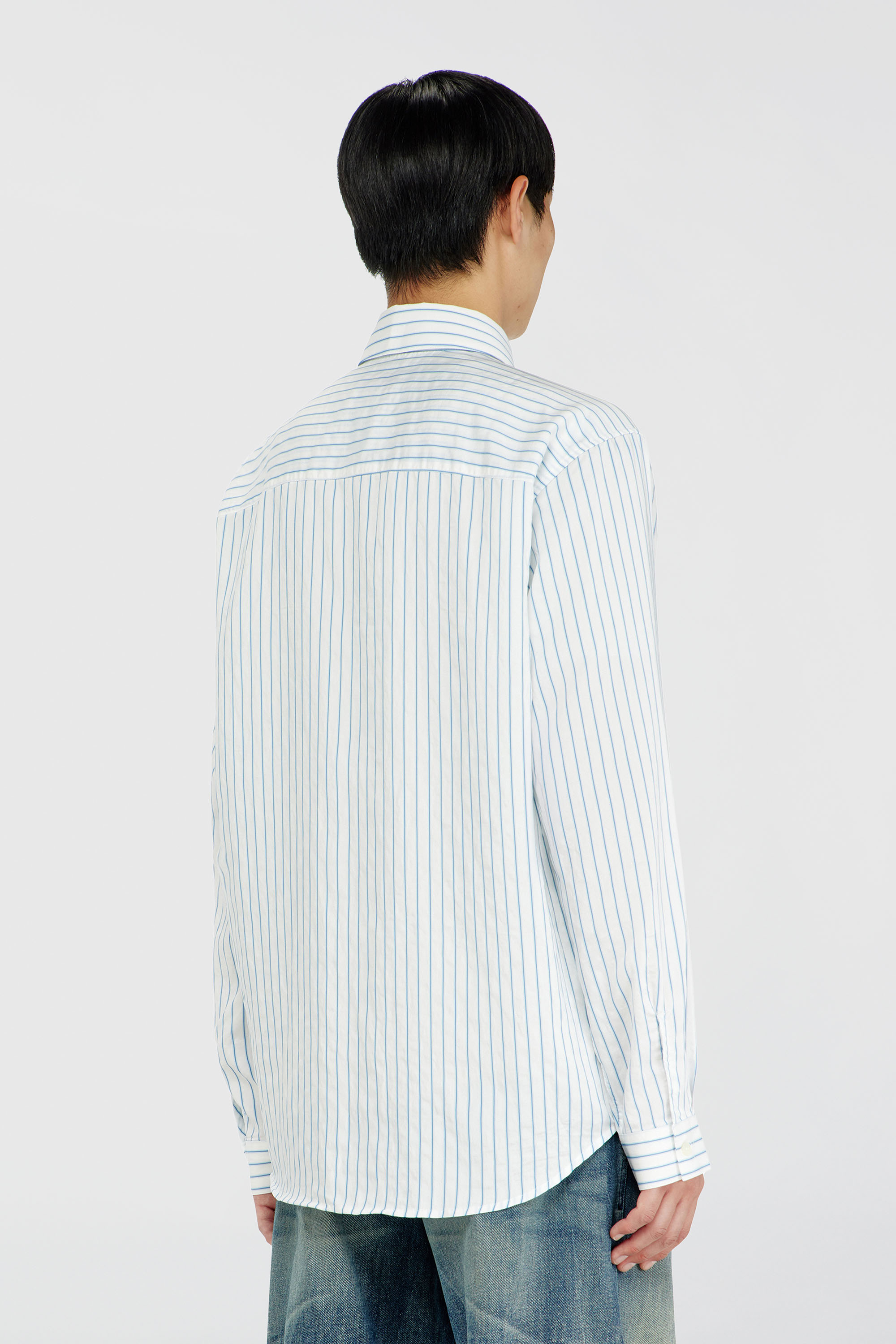 Diesel - S-SIMPLY-AGCL, Male's シャツ in ホワイト/ブルー - 4
