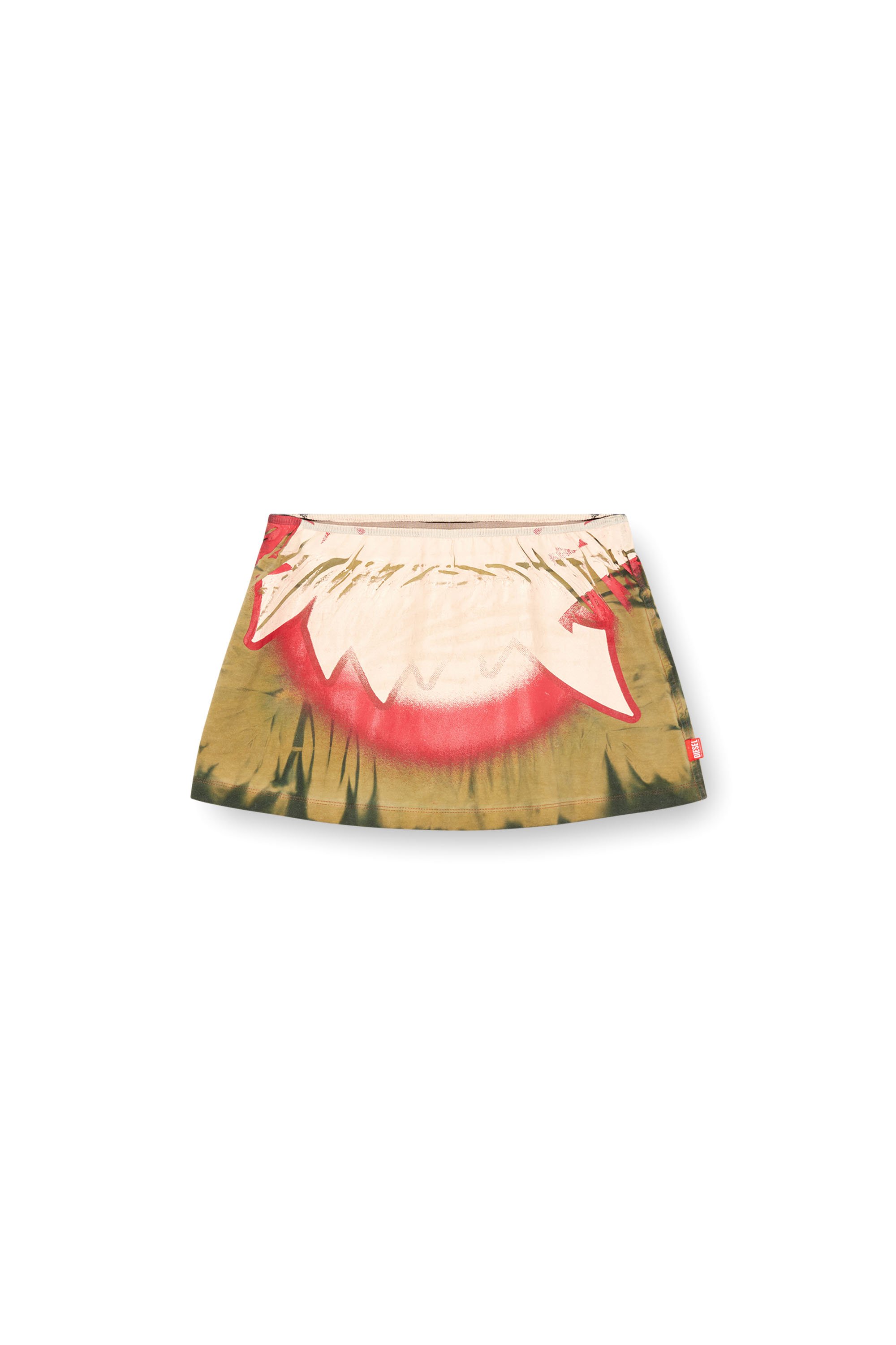 Diesel - O-HUNT-Q1, Female's Mini skirt with blowout print in ミリタリーグリーン - 3