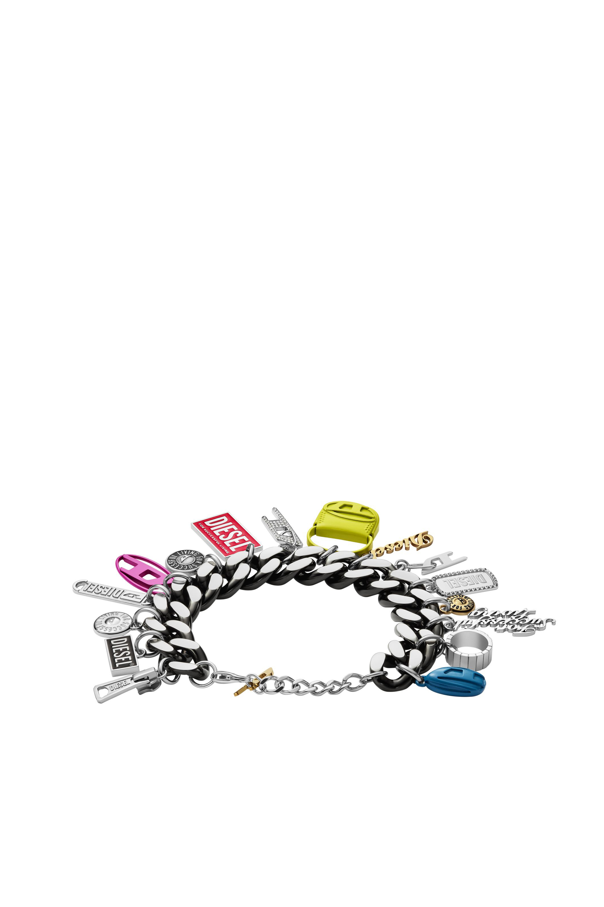 Diesel - DX1524 JEWEL, Unisex's Black stainless steel charm chain bracelet in マルチカラー - 2