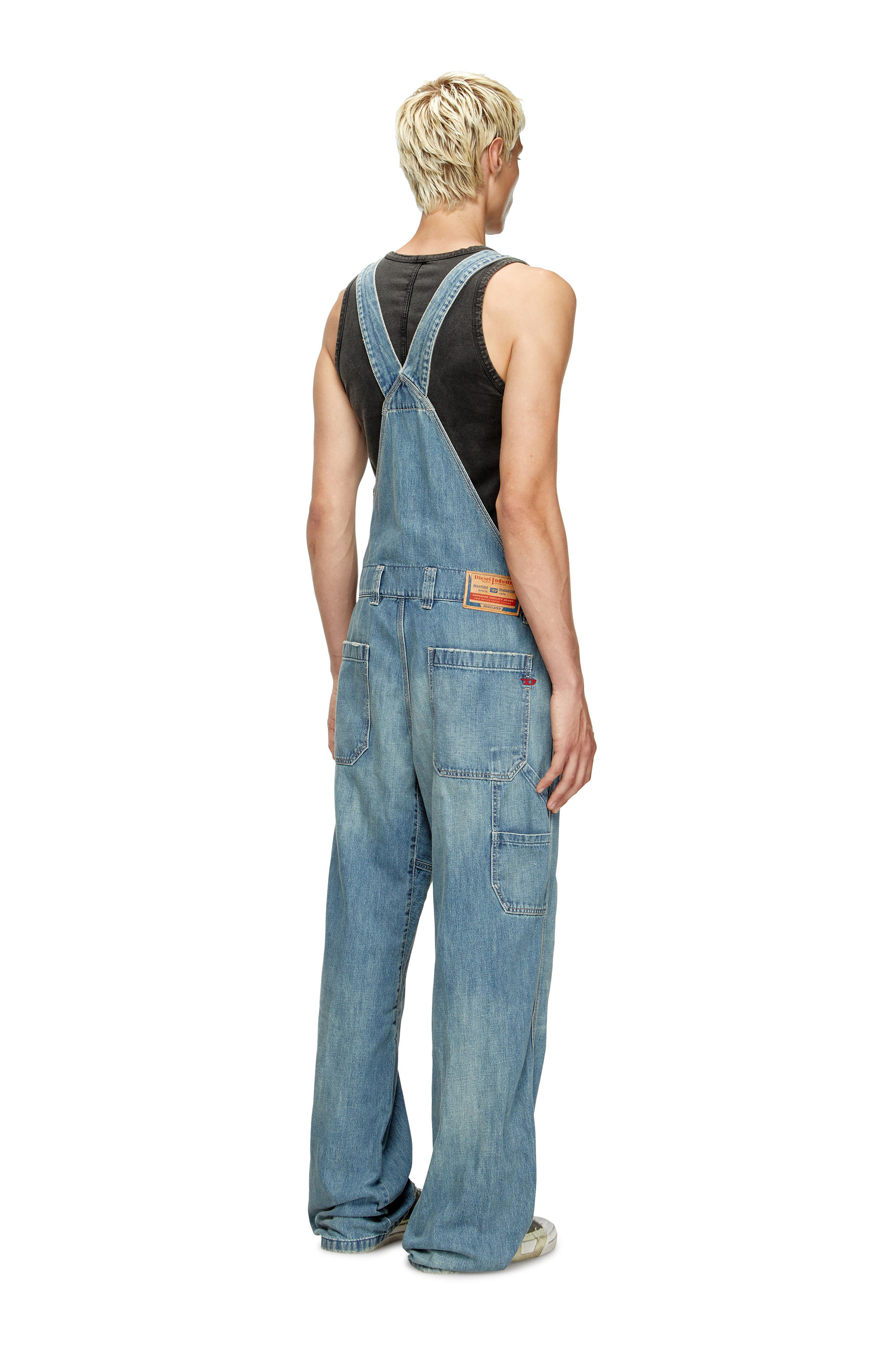 Diesel - D-FRAMU-U, Unisex's Utility-style denim dungarees in ライトブルー - 5