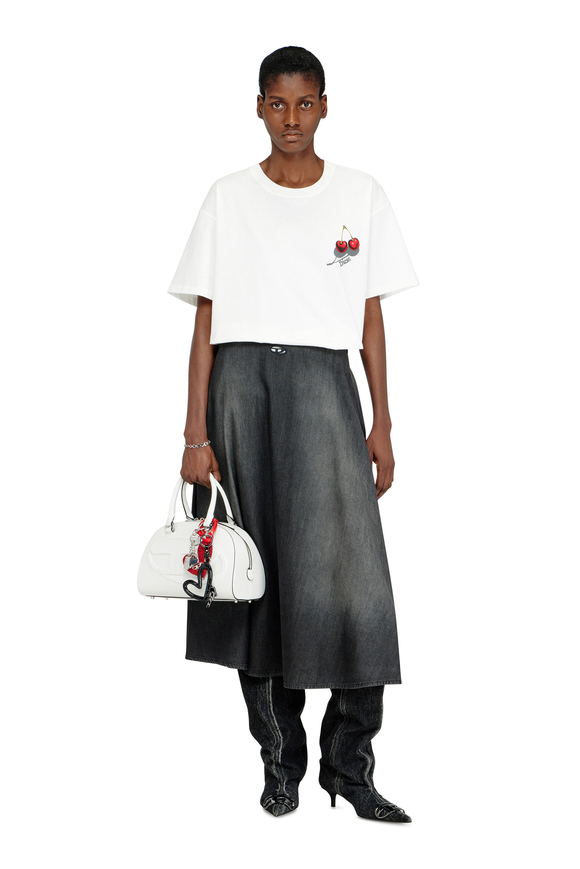 Diesel - SV-T-NORM-CHER, Unisex's Cotton T-shirt with cherry graphic in ホワイト - 6