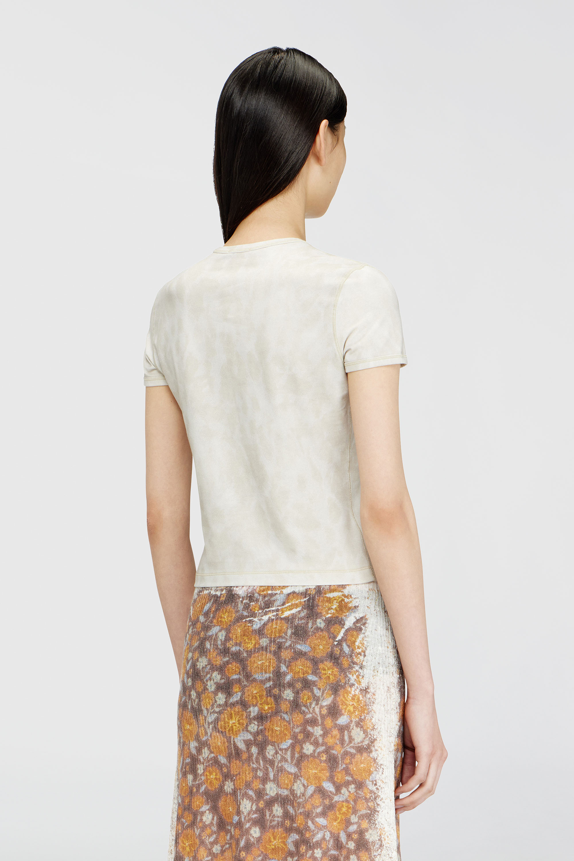 Diesel - T-ANIMA, Female's Animal-print T-shirt in stretch jersey in グレー - 4