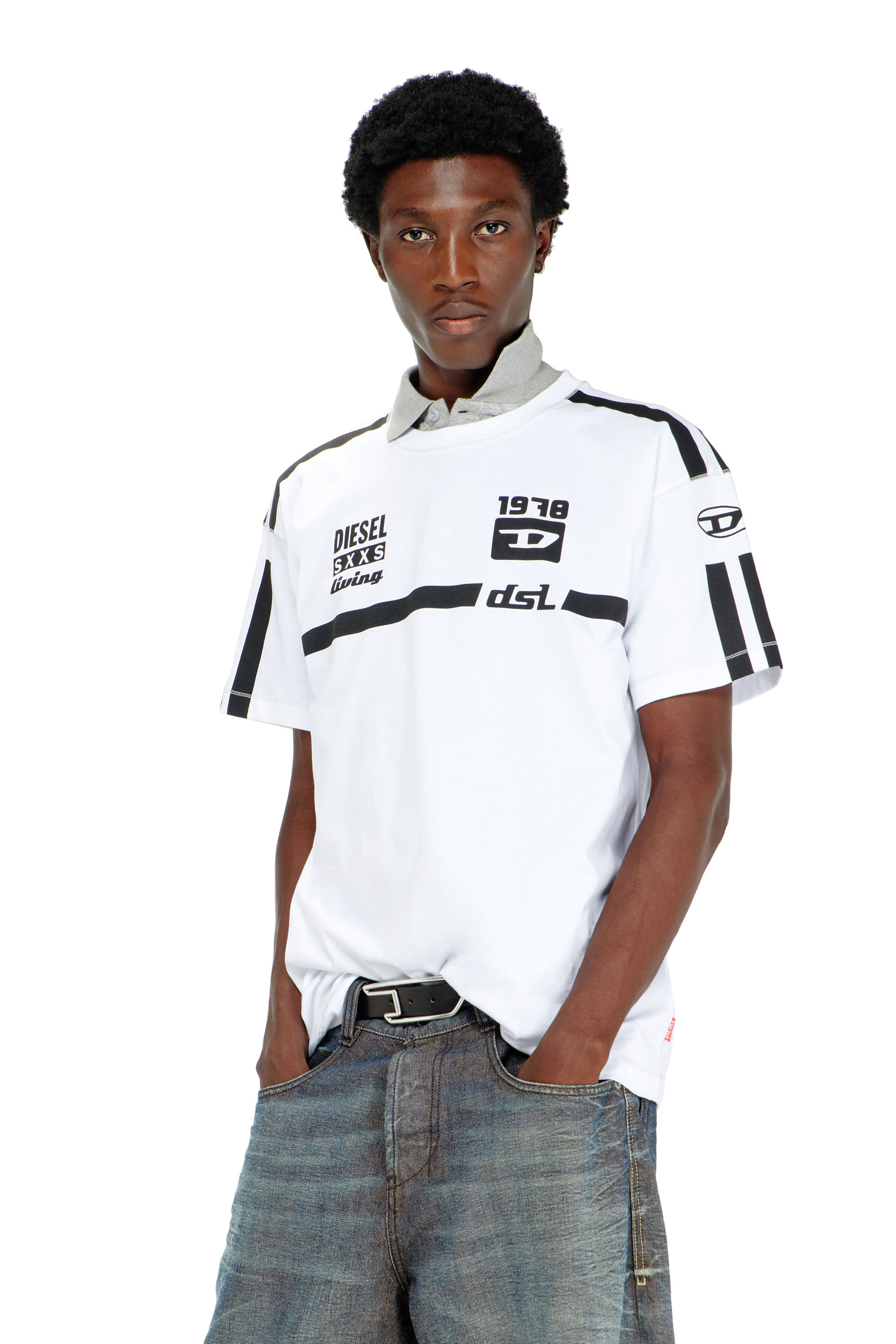 T-NORM-V12 Tシャツ｜ホワイト｜メンズ｜DIESEL
