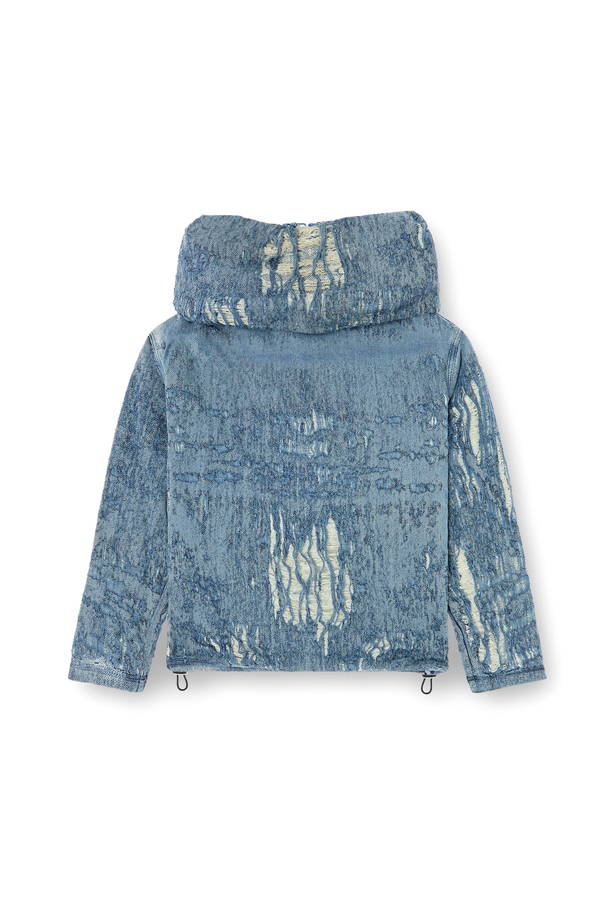 Diesel - D-UMBRIX-FSG, Male's Sweater in ultra-destroyed jacquard denim in ミディアムブルー - 3