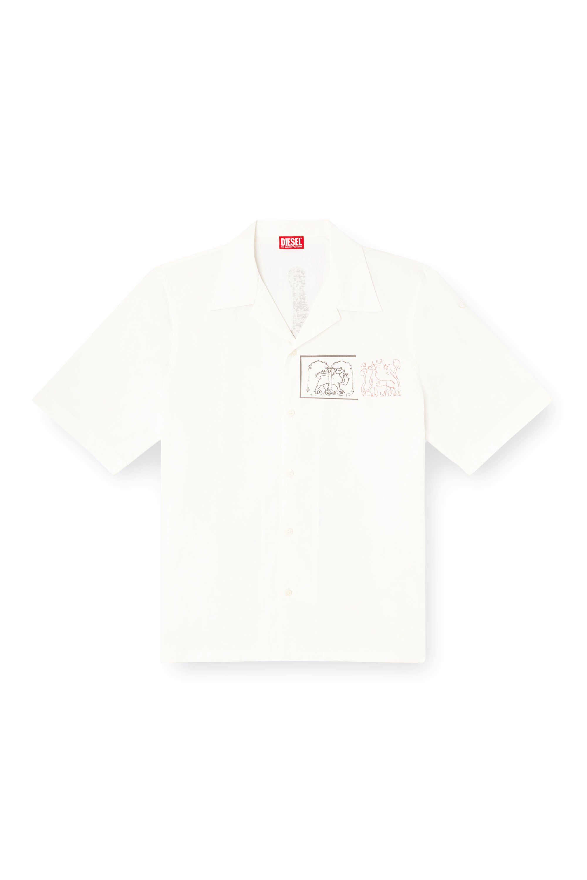 Diesel - S-BRACK-A-HGBS, Male's Shirt with sword print in ホワイト - 3