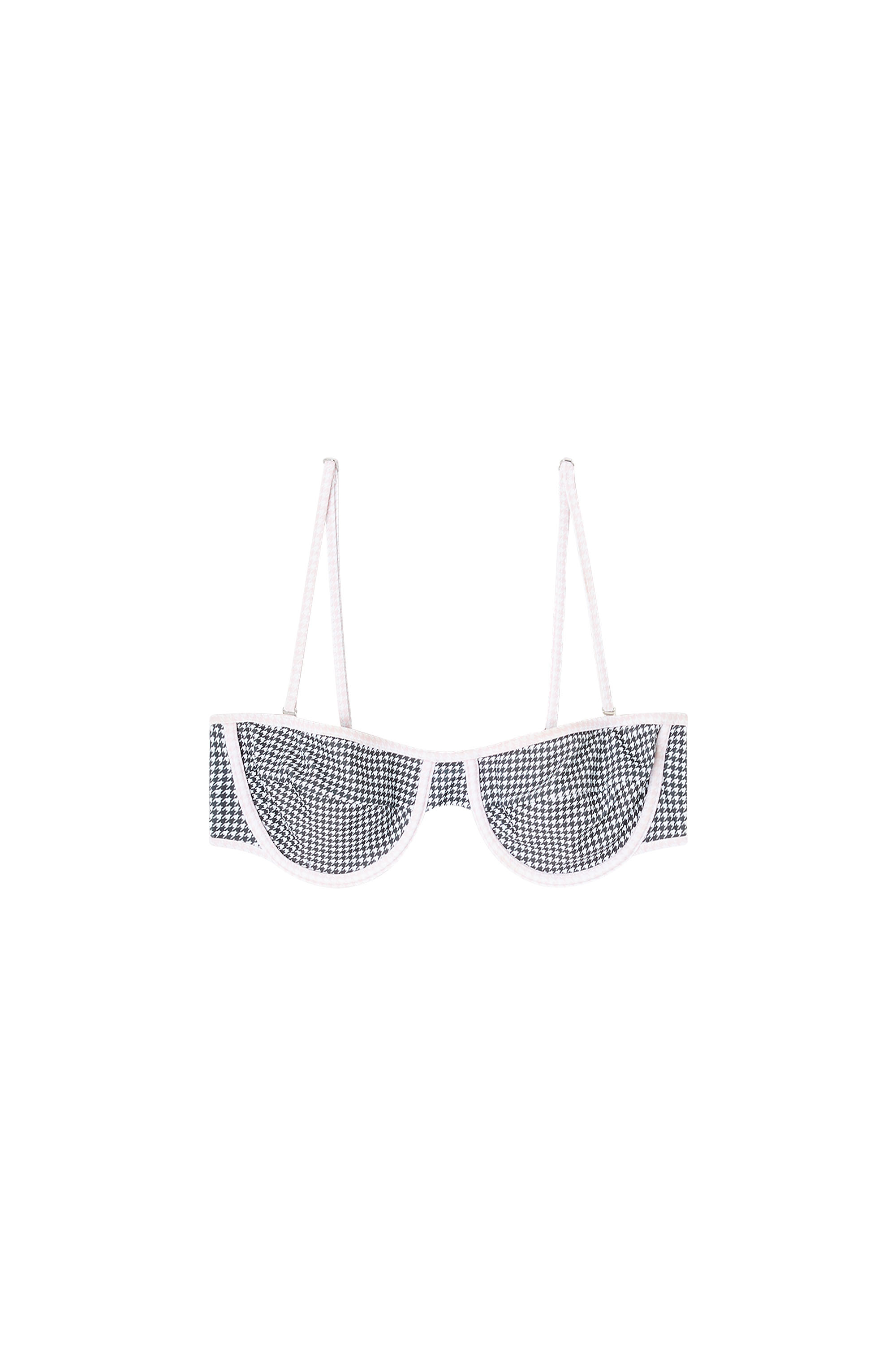 Diesel - D-WIRE-D-CORE, Female's Bikini top with houndstooth print in グレー - 3