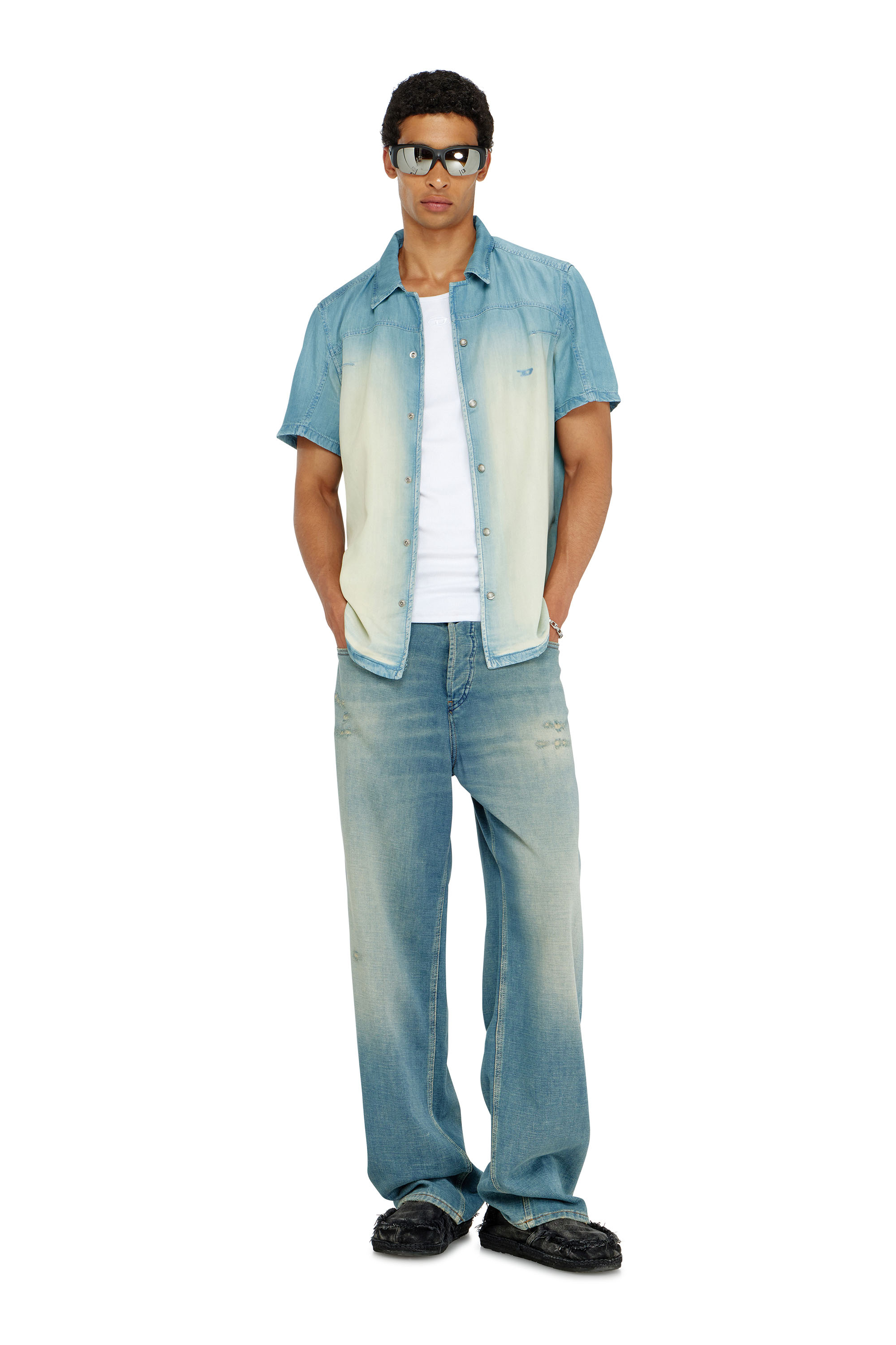 Diesel - D-CLARIVO-S, Male's デニムシャツ in ライトブルー - 1