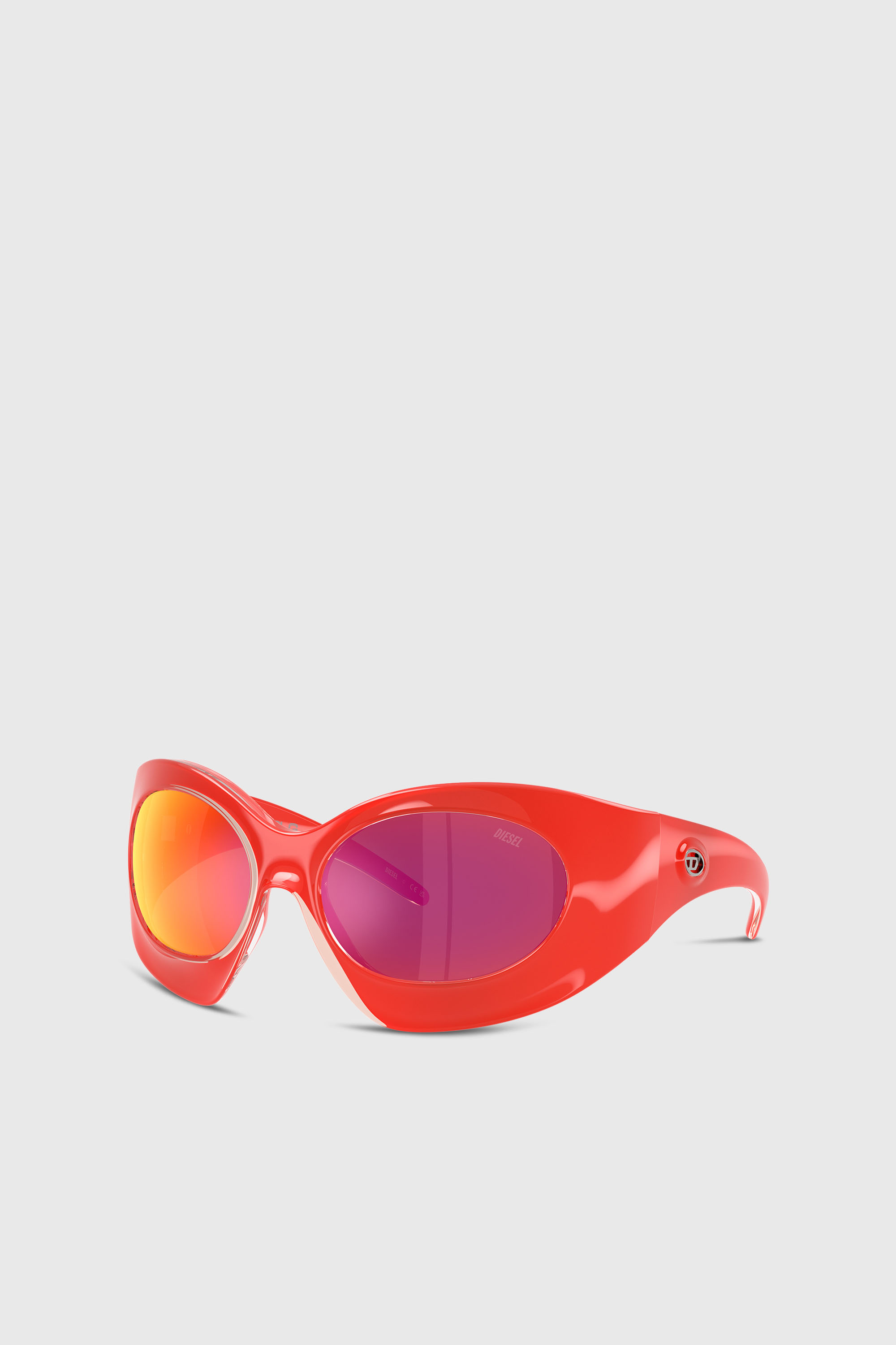 Diesel - Tropik_ta Sunnies, Unisex's Wraparound shape sunglasses in オレンジ - 1