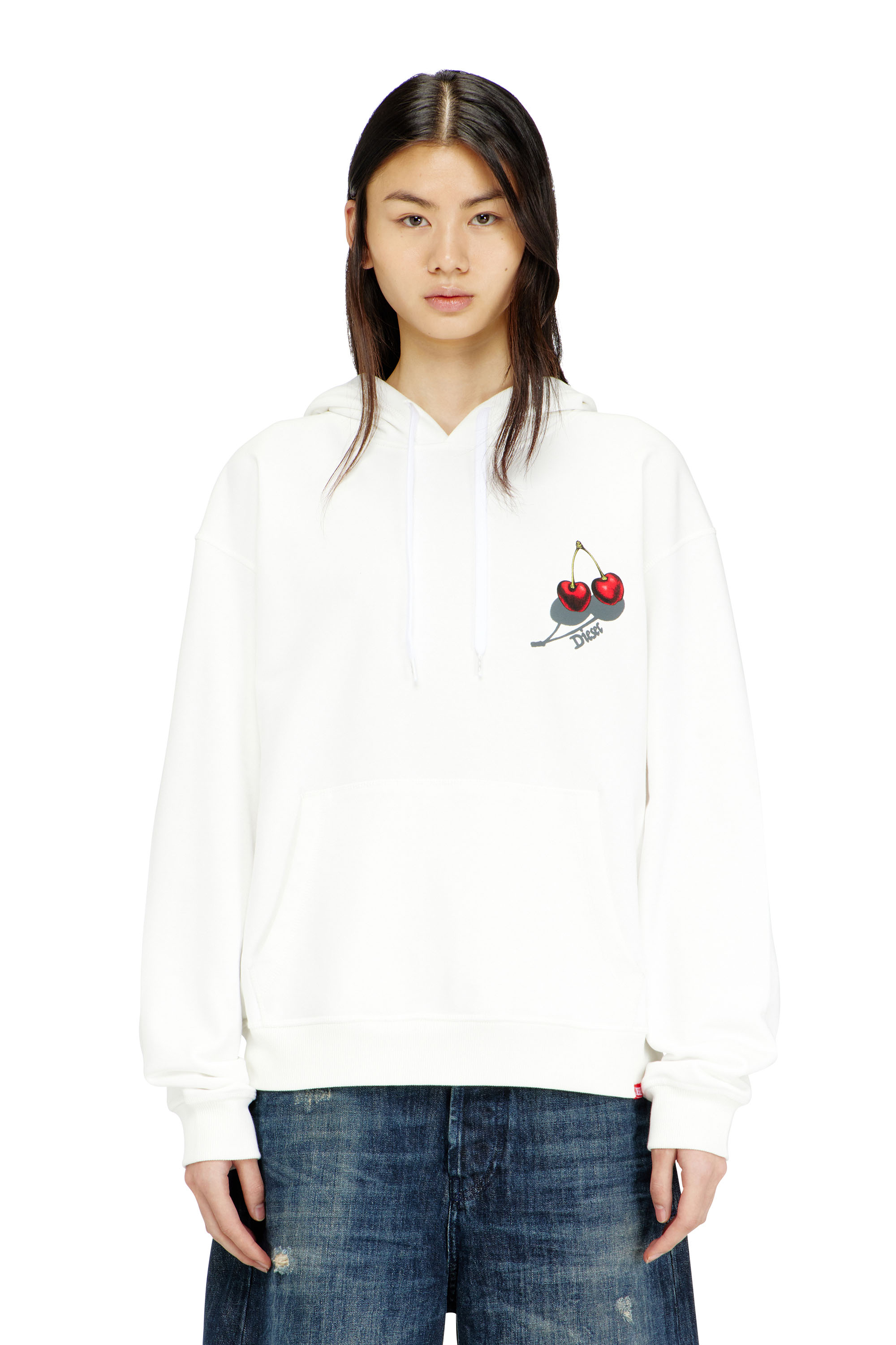 Diesel - SV-S-NORM-HOOD-CHER, Unisex's Hoodie in cotton with cherry graphic in ホワイト - 6