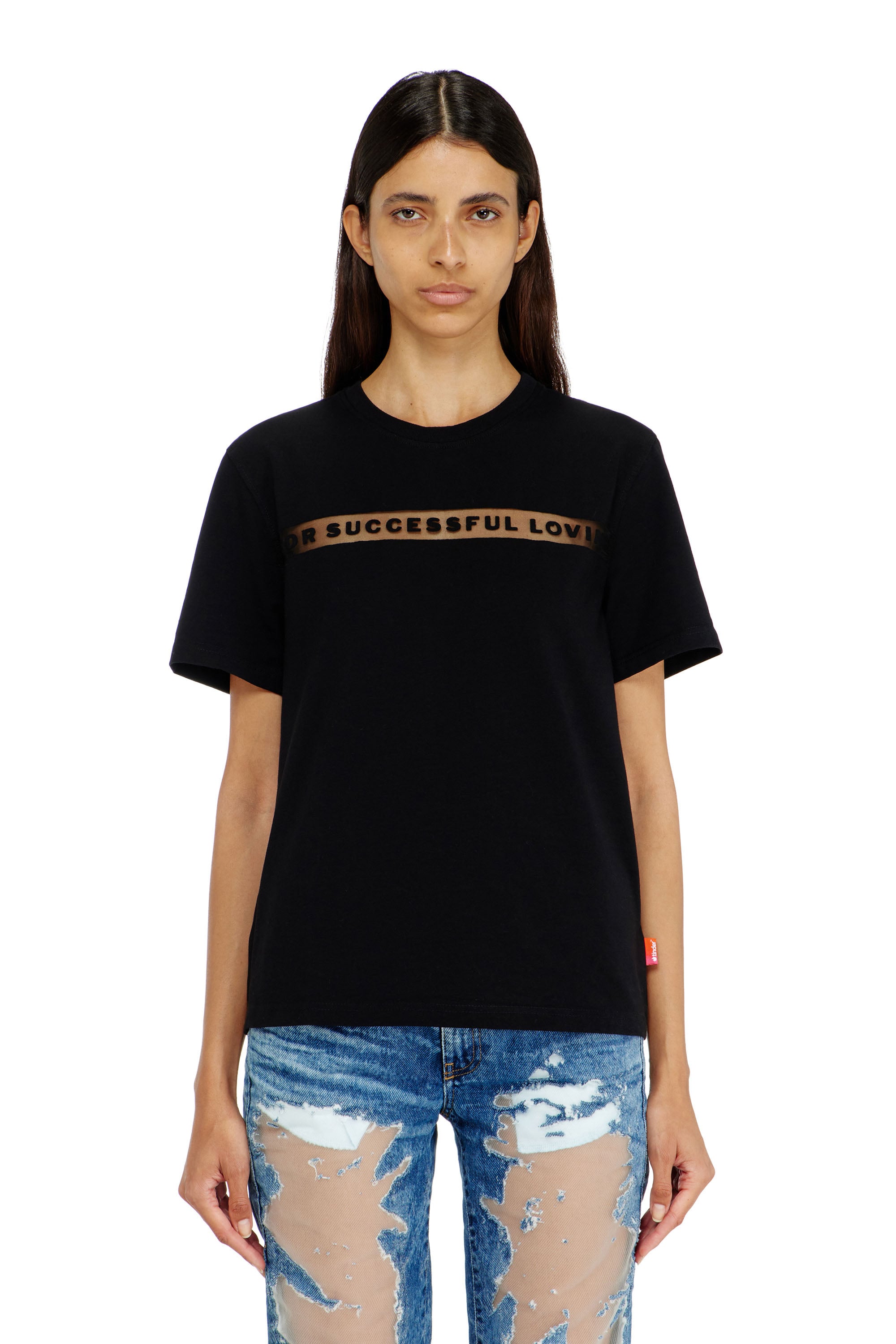 Diesel - PR-T-NOTS-CHI-R, Unisex's T-shirt with For Successful Loving logo in ブラック - 4