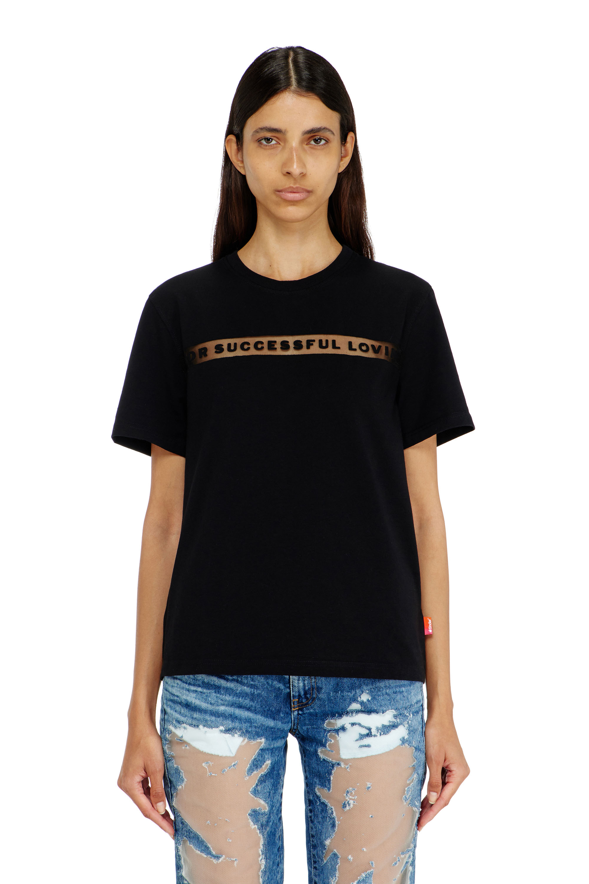 Diesel - PR-T-NOTS-CHI-R, Unisex's T-shirt with For Successful Loving logo in ブラック - 5