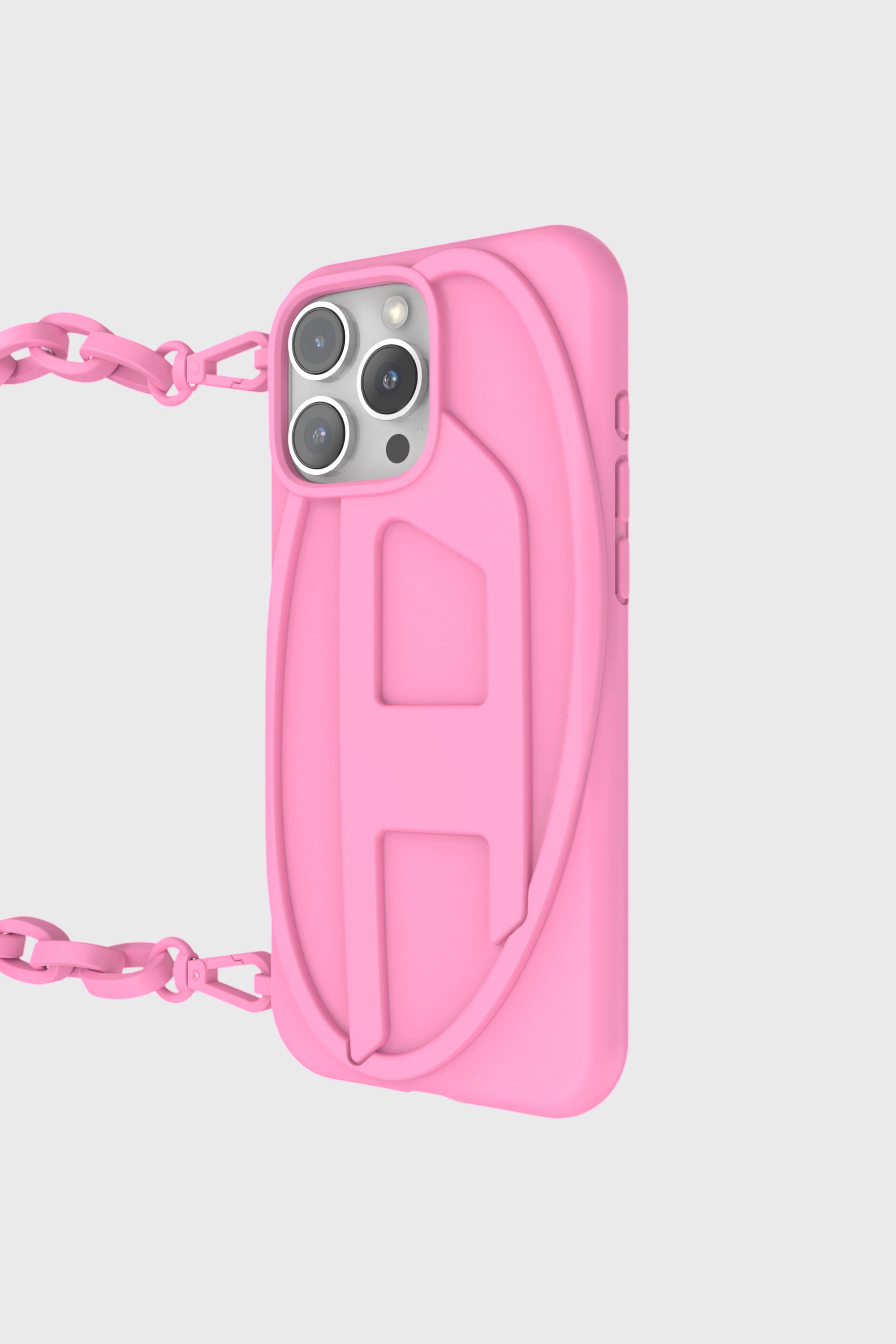 Diesel - 60178  MOULDED CASE, Unisex's Oval D Chain Case for iP 16 Pro Max in ピンク / ホワイト - 1