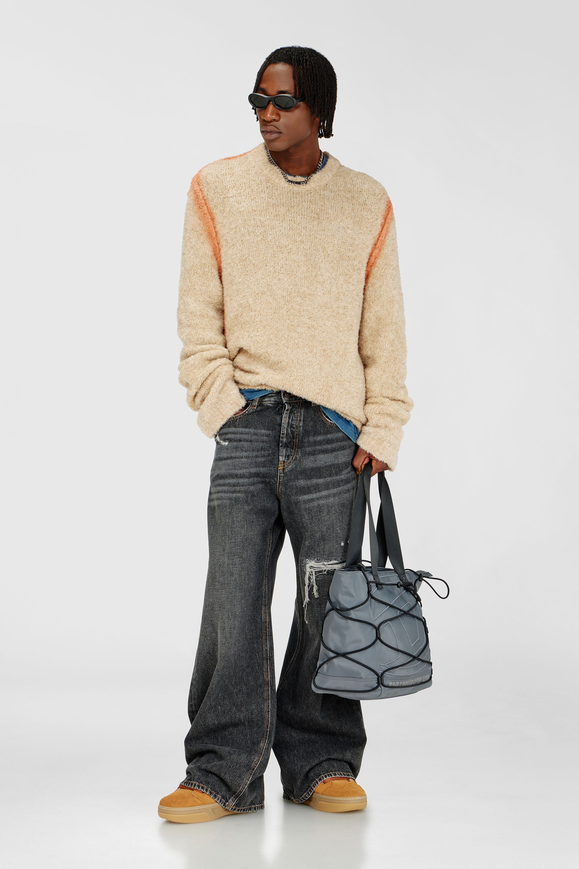 Diesel - Male's Relaxed Jeans D-Rise 007DN, ブラック/ダークグレー - 1