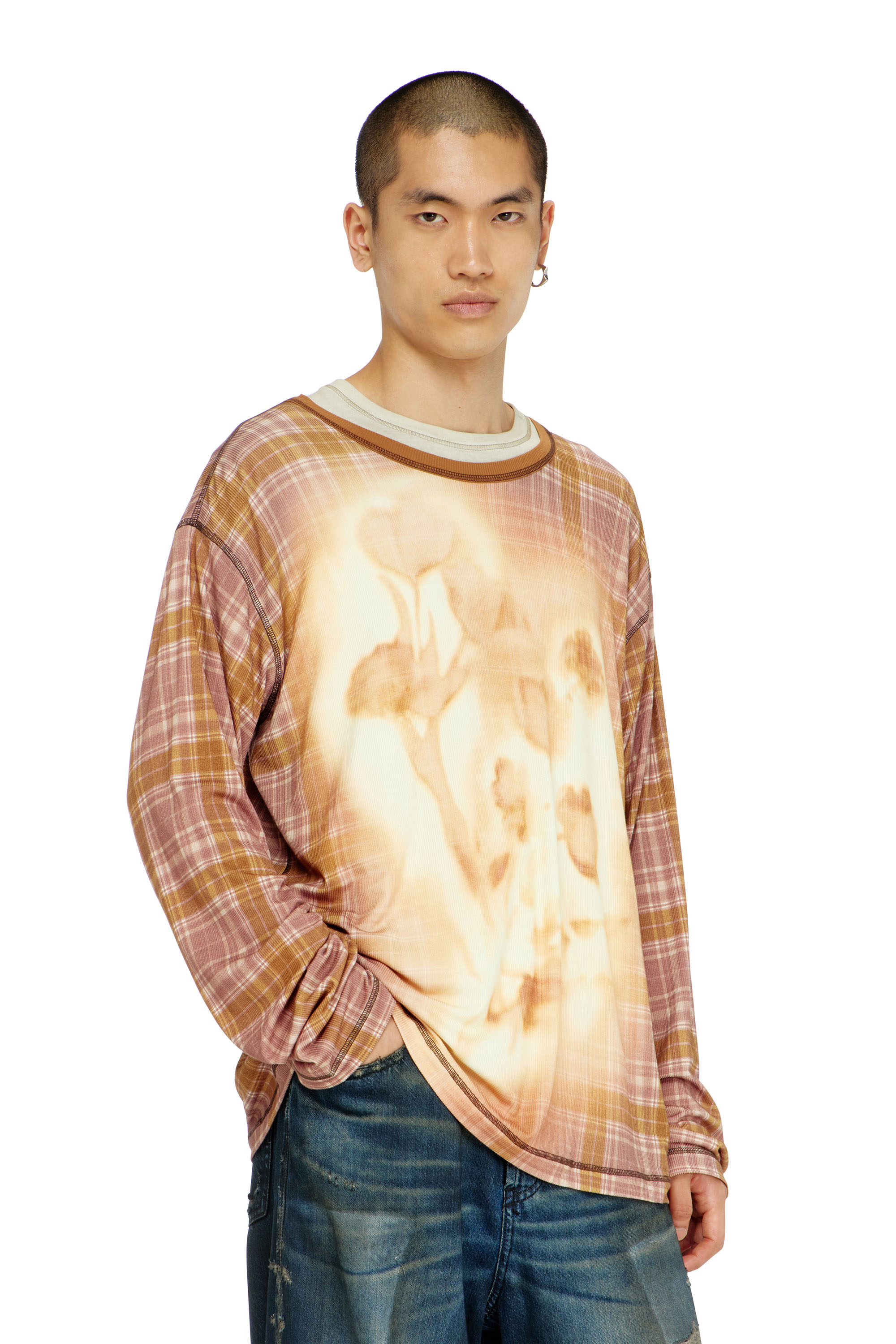Diesel - T-JOY-LS, Male's 長袖Tシャツ in ライトブラウン - 3