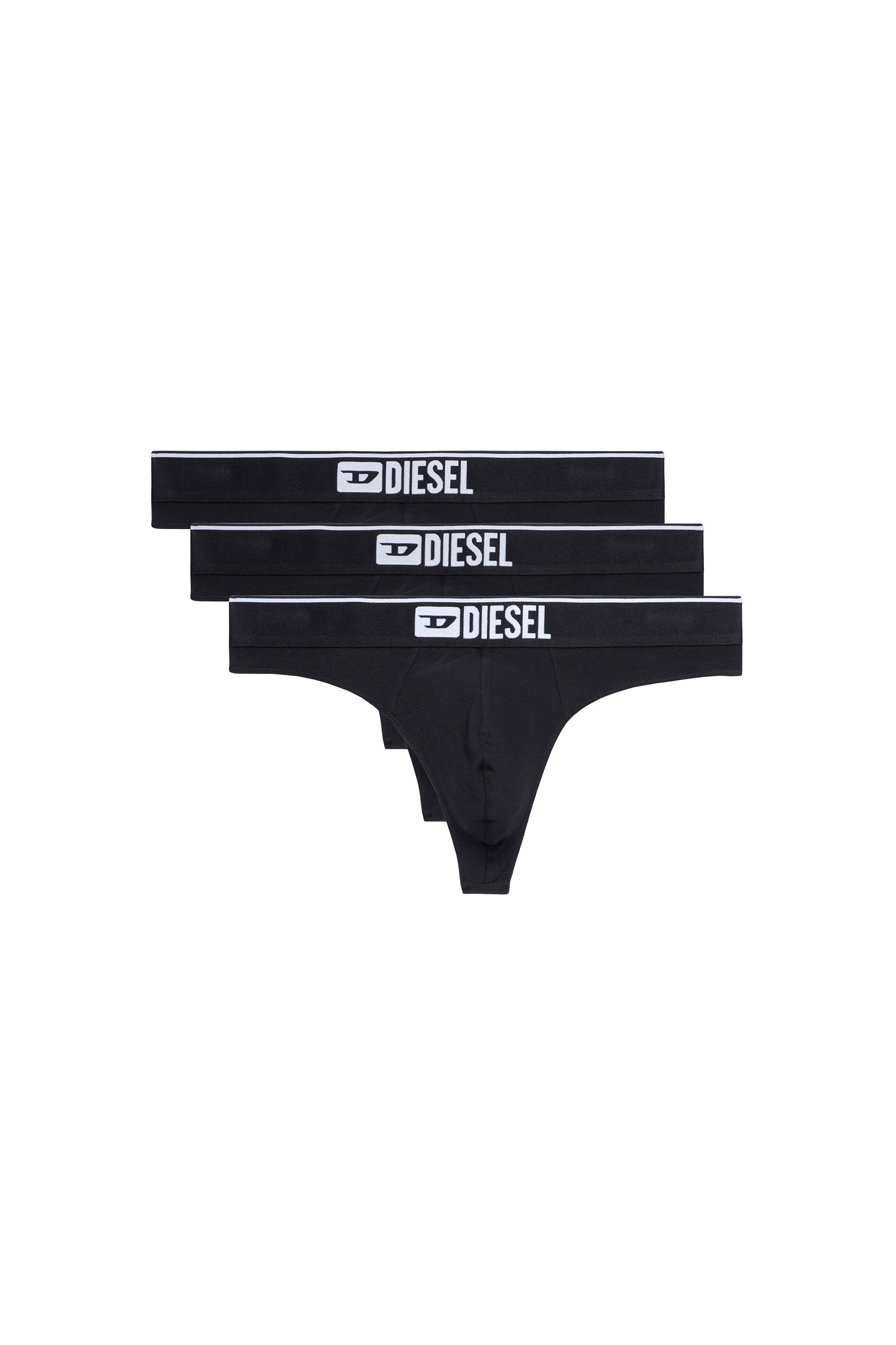 Diesel - UMBR-STRINGTHREEPACK, Male's アンダーウェアTバック3枚セット in ブラック - 1