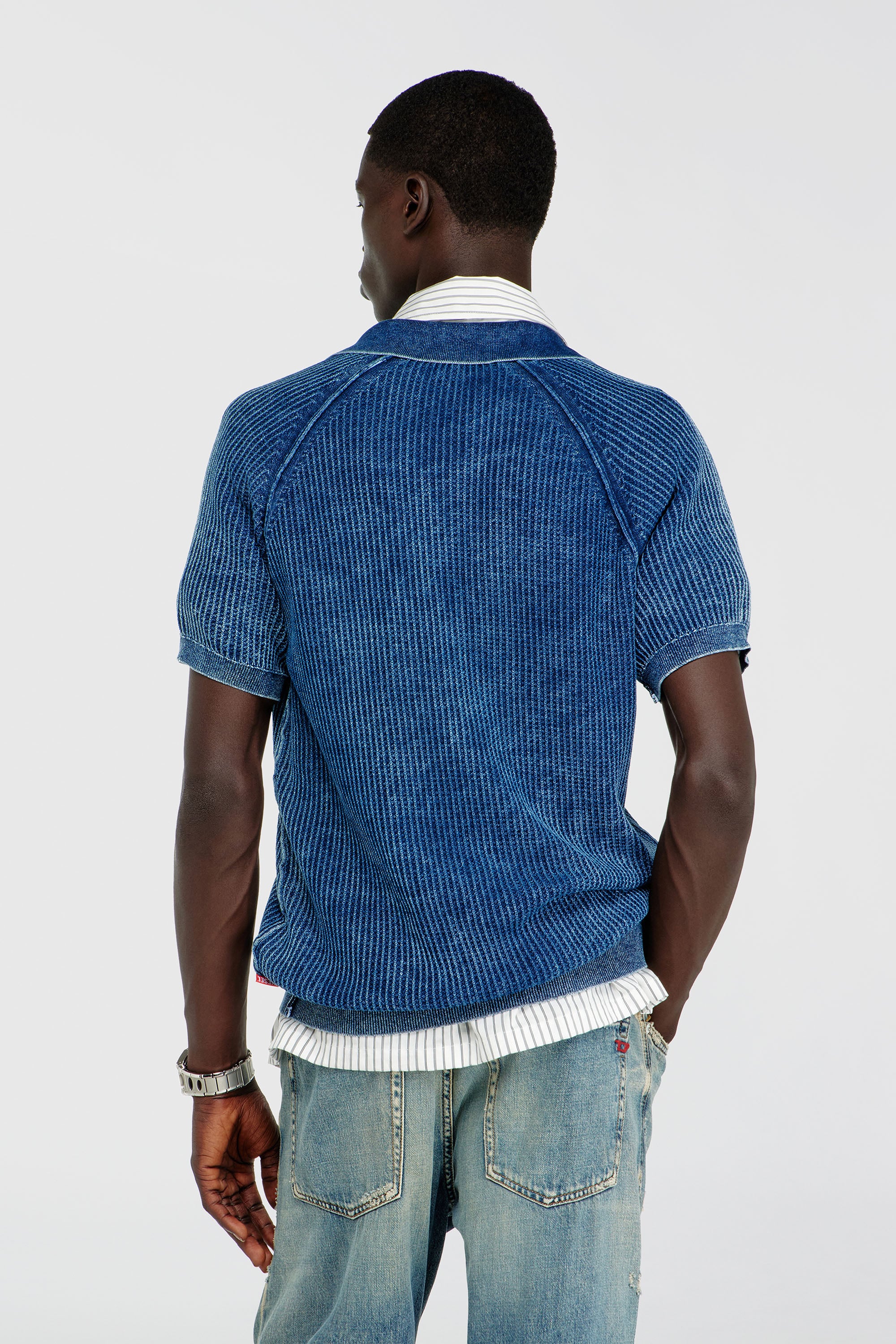 Diesel - K-SCILLI, Male's ポロニット in ミディアムブルー - 5