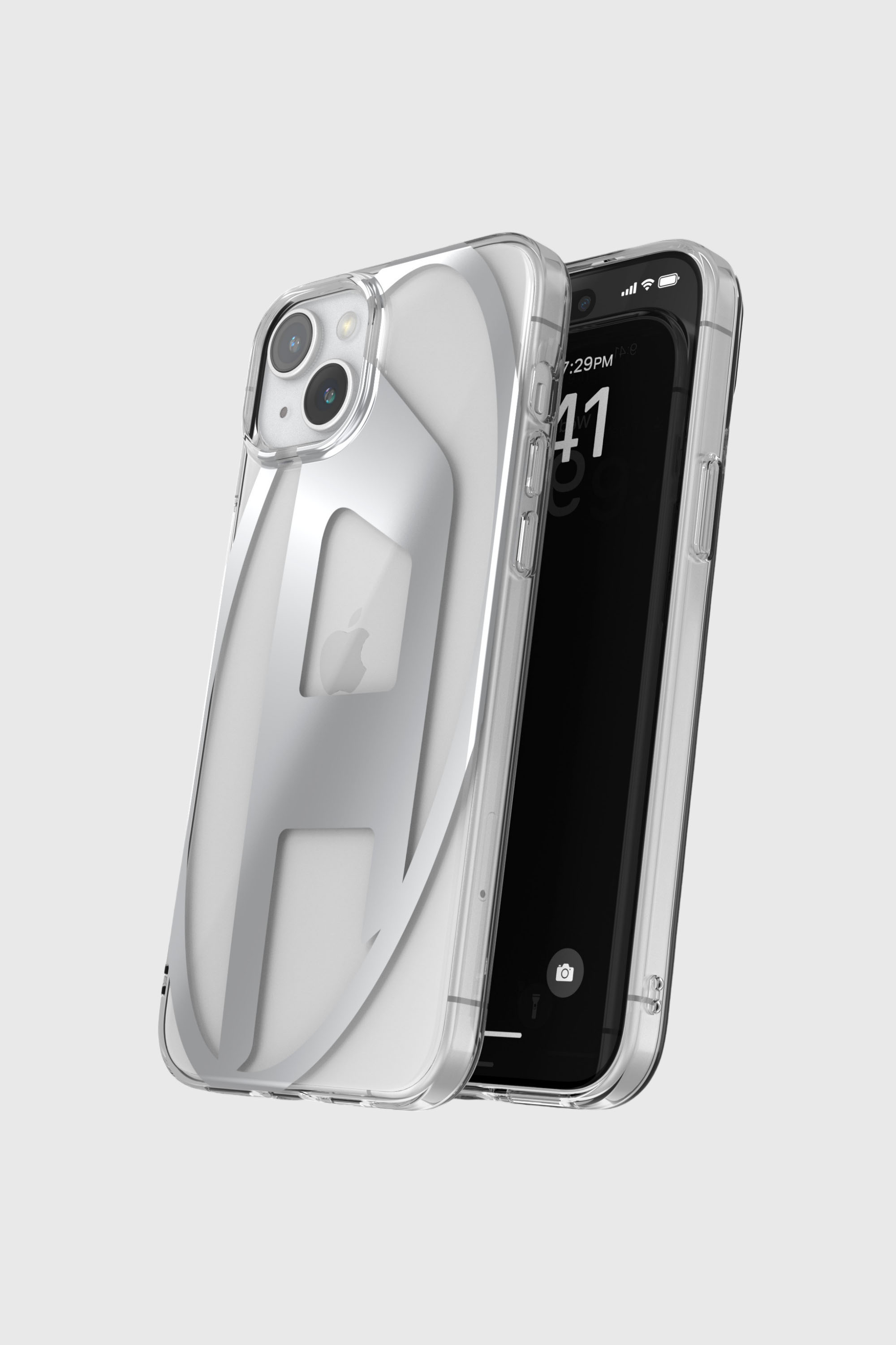 Diesel - 54203 MOULDED CASE, Unisex's iPhone 15 Plus クリアケース in シルバー - 4