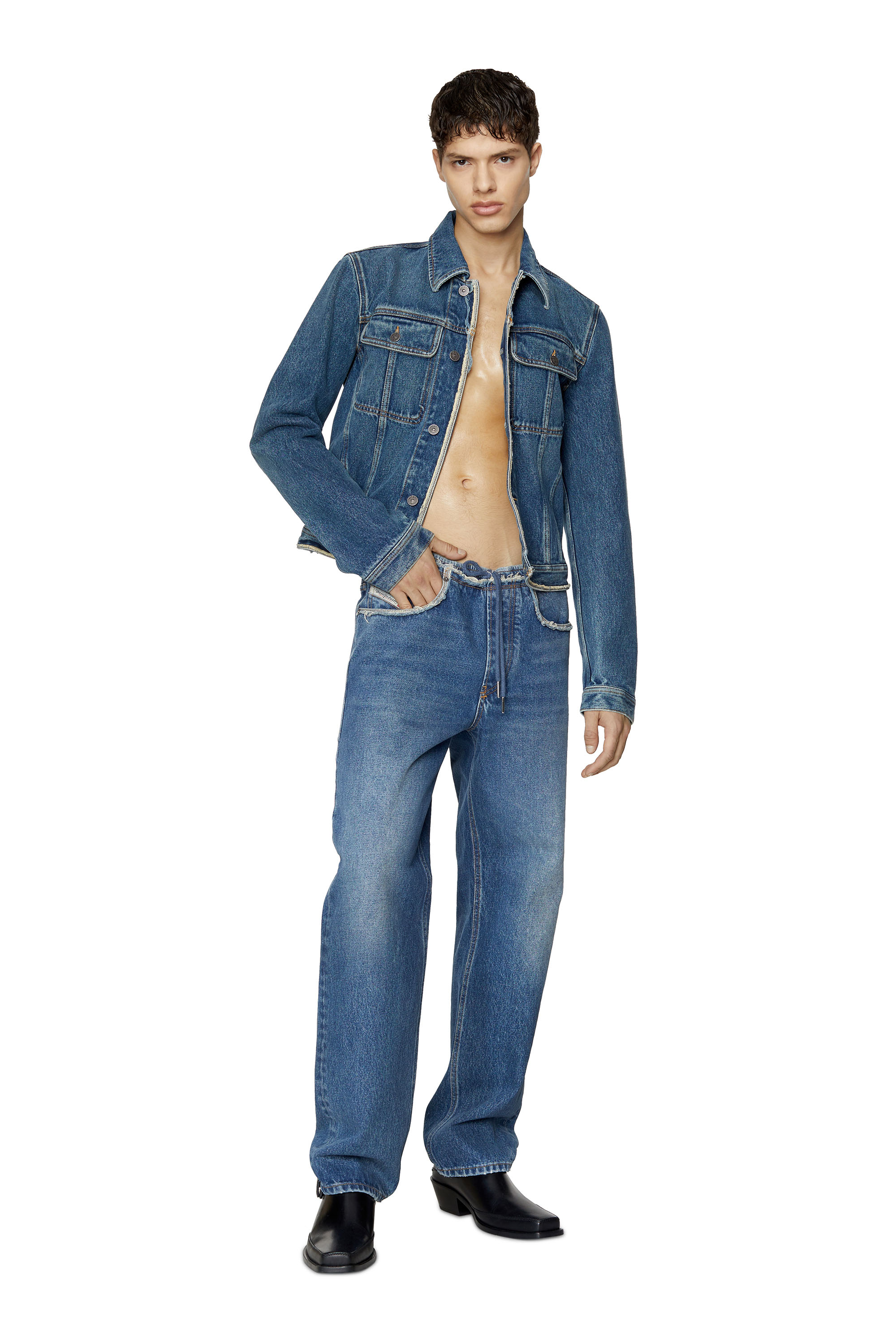 D-Sert 007F2 Straight Jeans, ミディアムブルー - Jeans