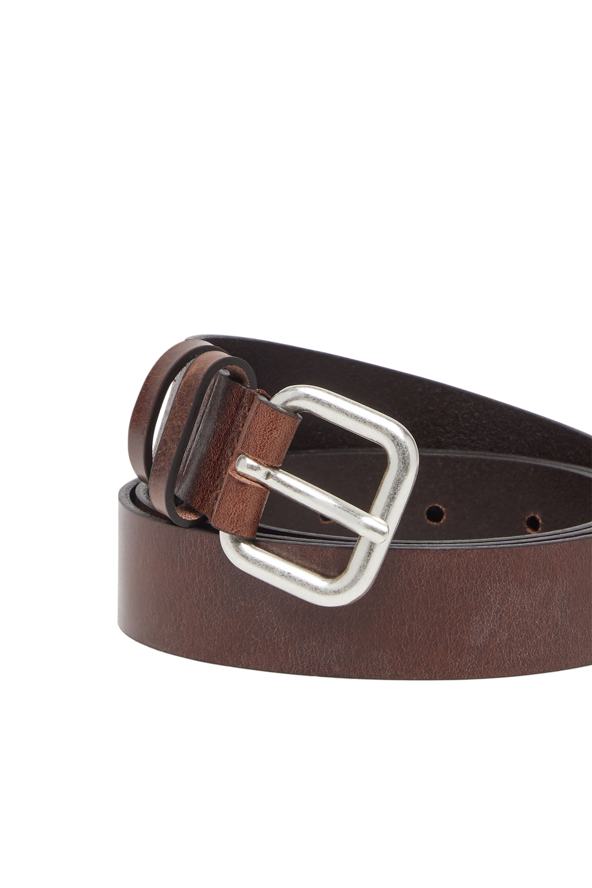 Diesel - B-INLAY, Unisex's 2.9cm leather belt with oval d logo in ブラウン - 3