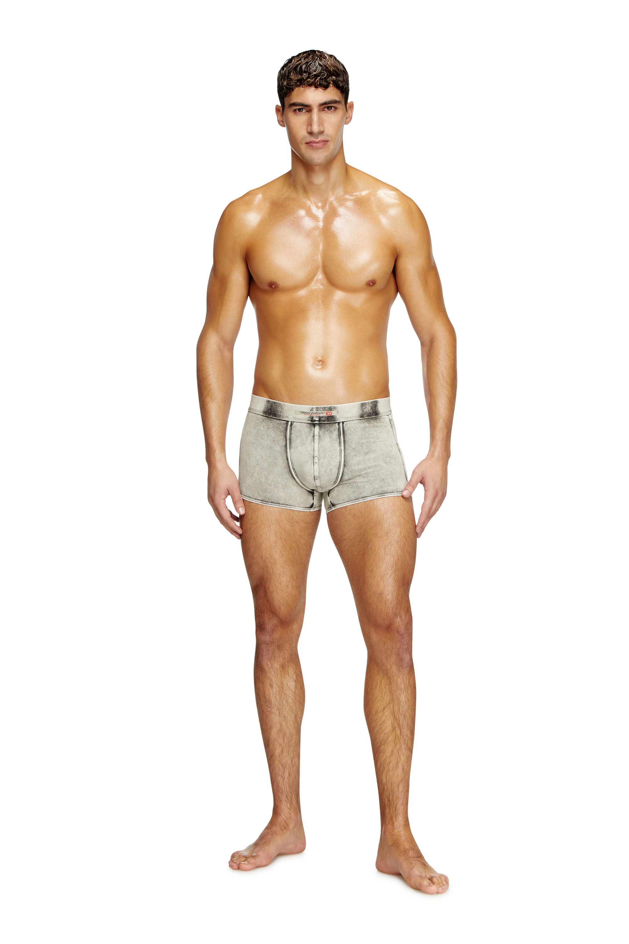Diesel - DAMIEN-DNM, Male's Denim-effect boxer briefs in ライトグレー - 1