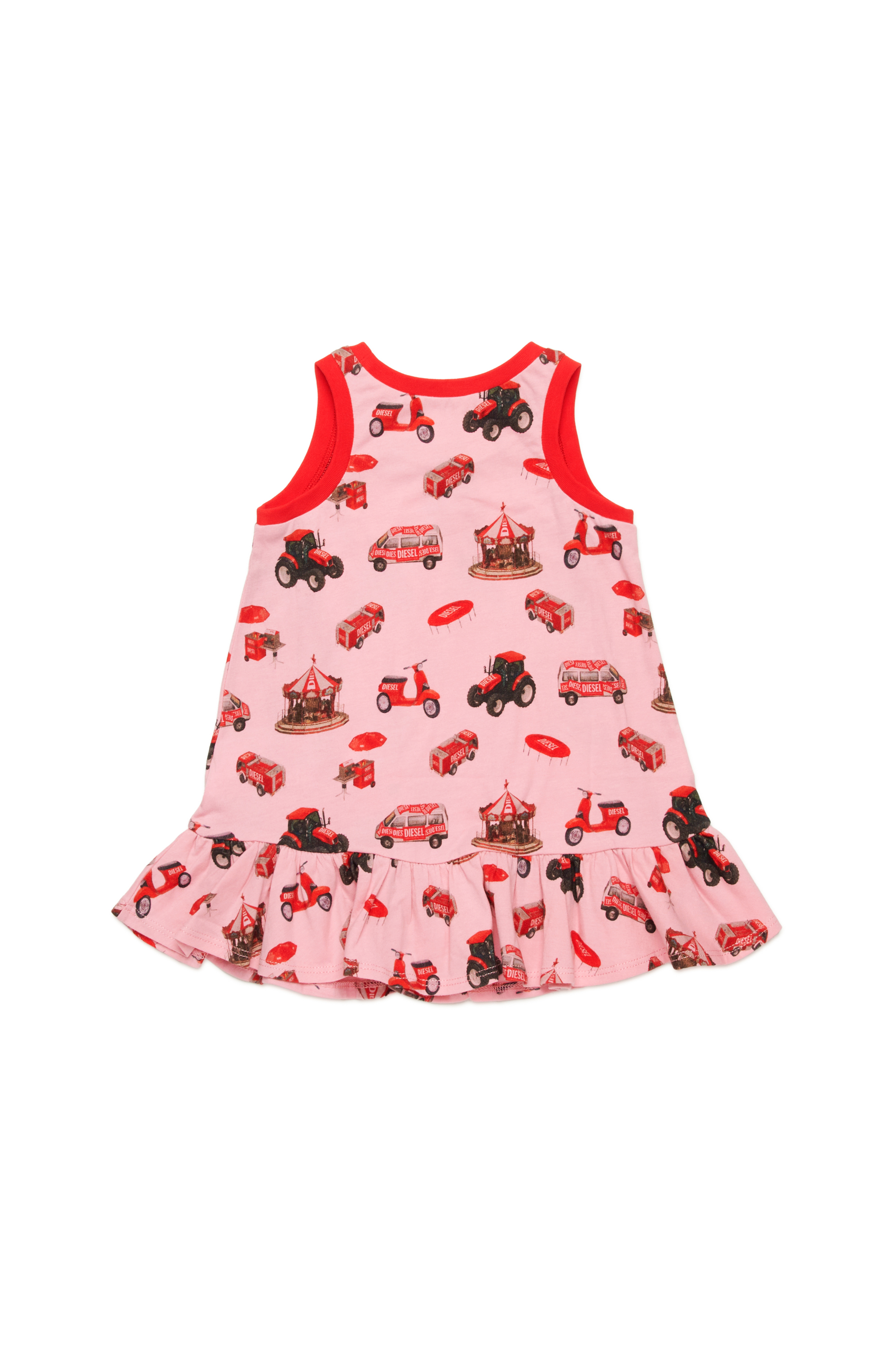 Diesel - MCURBIB, Female's Sleeveless beach dress with vehicle print in ピンク / ホワイト - 2