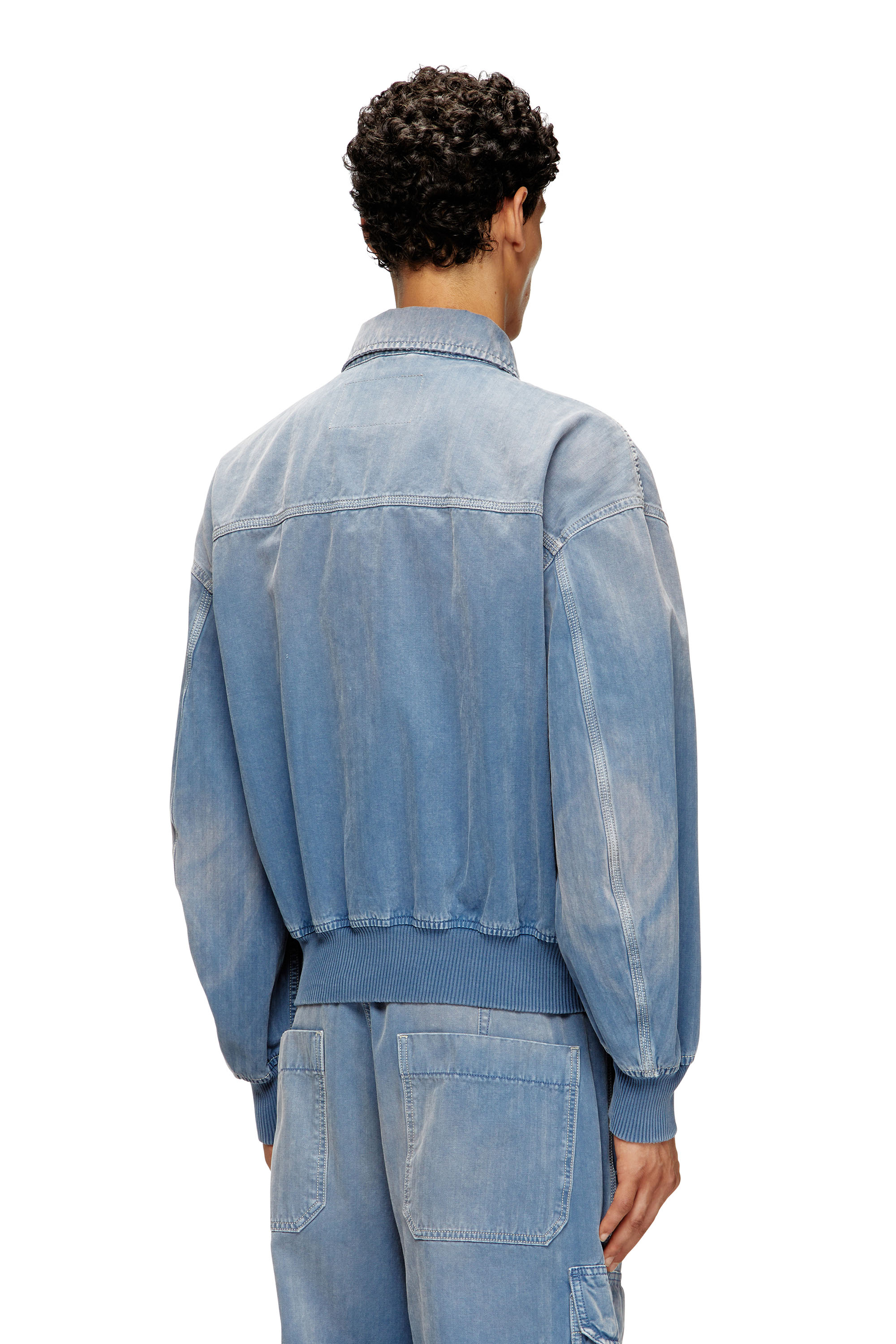 Diesel - D-KURZ, Unisex's Jacket in coloured herringbone denim in ライトブルー - 4