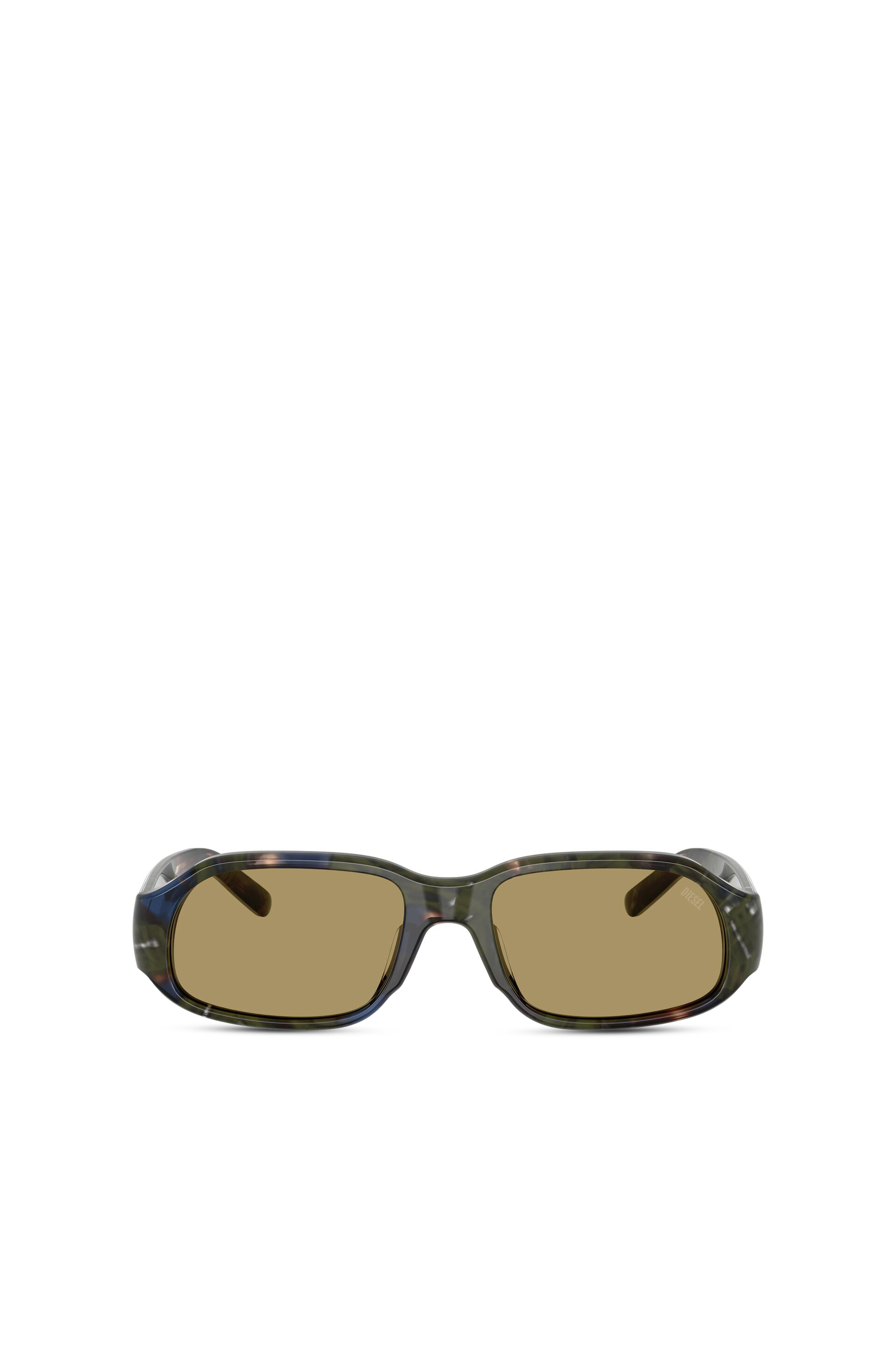 Diesel - 0DL2009U, Unisex's Rectangle sunglasses in グリーン/ブラウン - 1