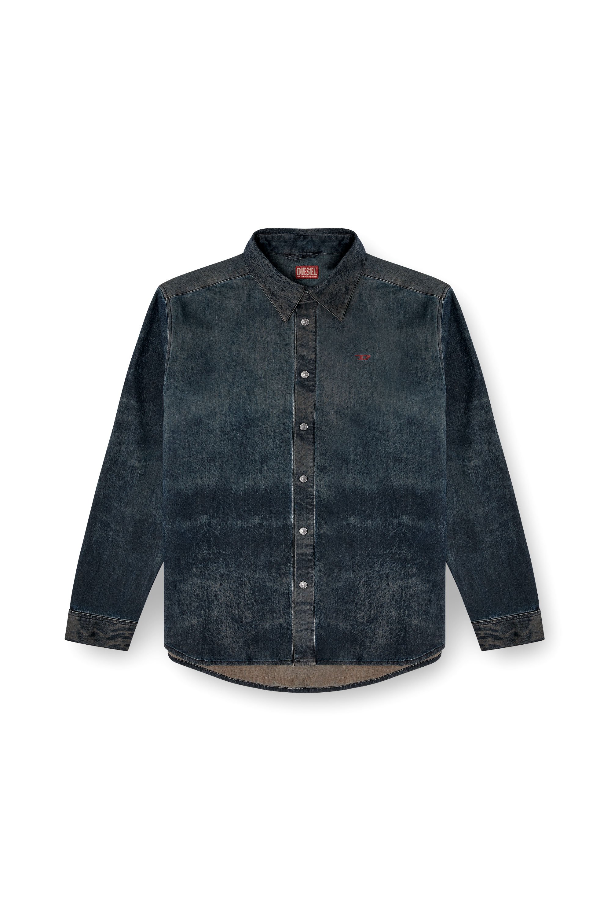 Diesel - S-SIMPLY-EPBS, Male's Cotton-blend shirt with logo in ブラック - 3