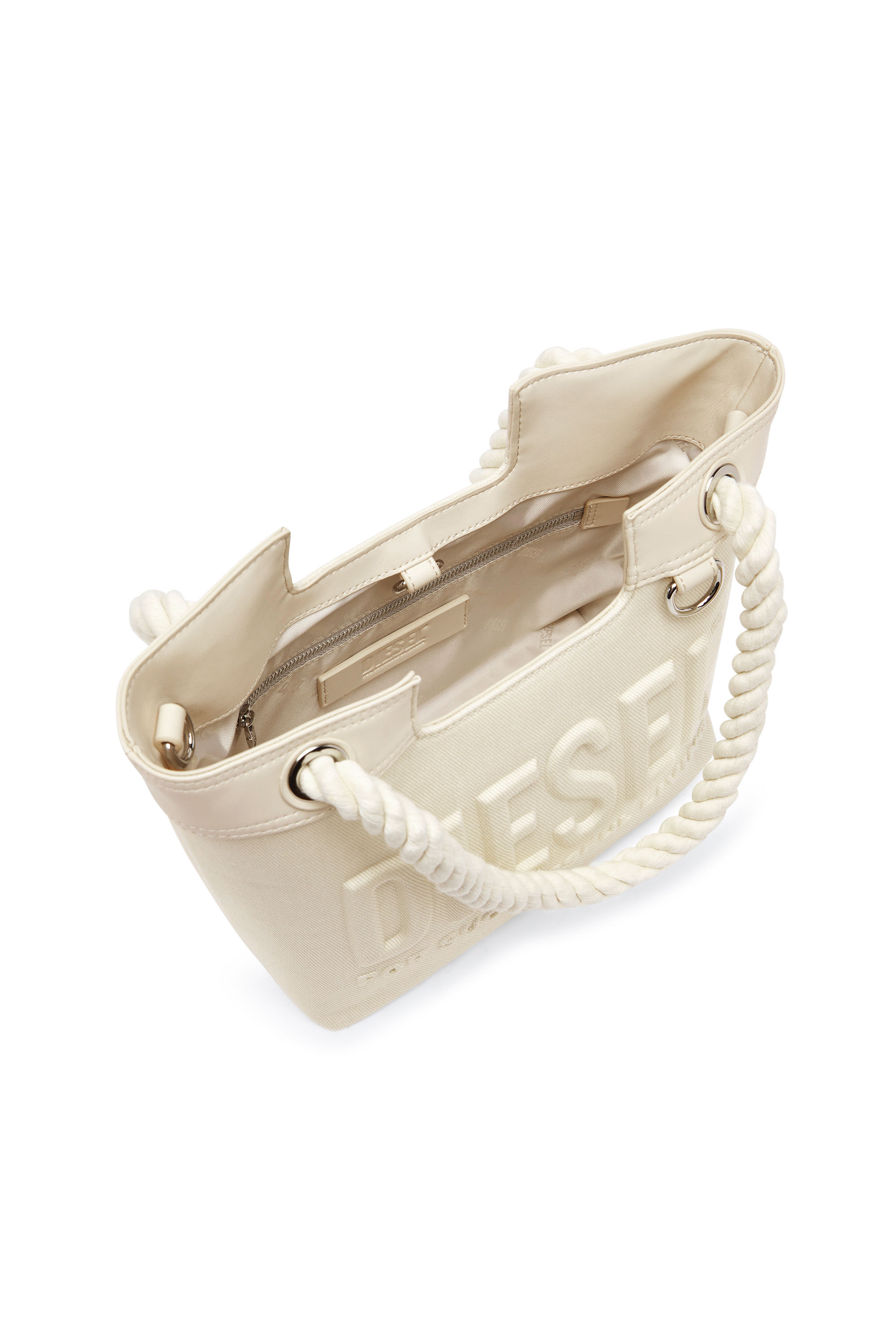 Diesel - DSL 3D SHOPPER XS, Female's Dsl 3D-Small shopping bag in Cordura fabric in クリーム - 4
