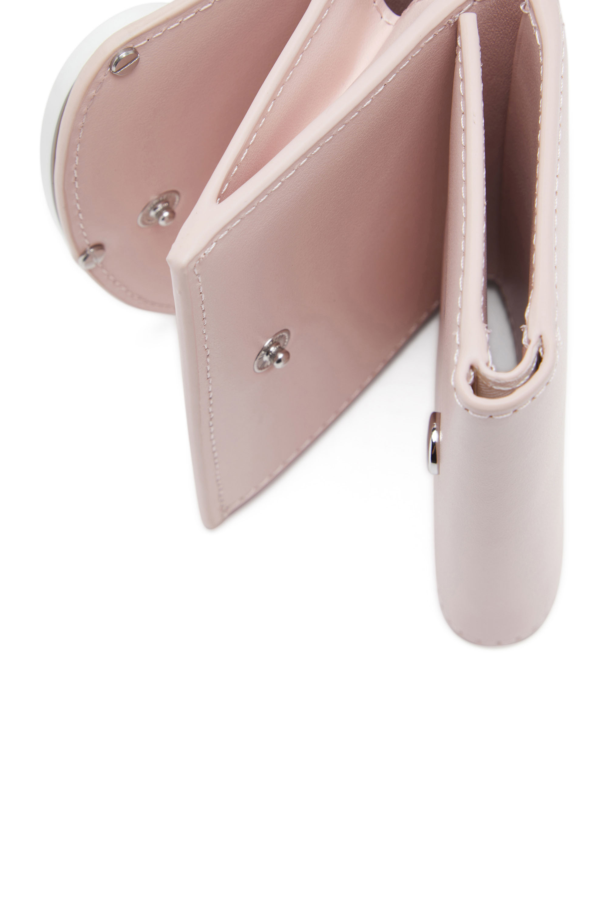 Diesel - 1DR TRI FOLD COIN XS II, Female's Tri-fold wallet in pastel leather in ピンク / ホワイト - 3