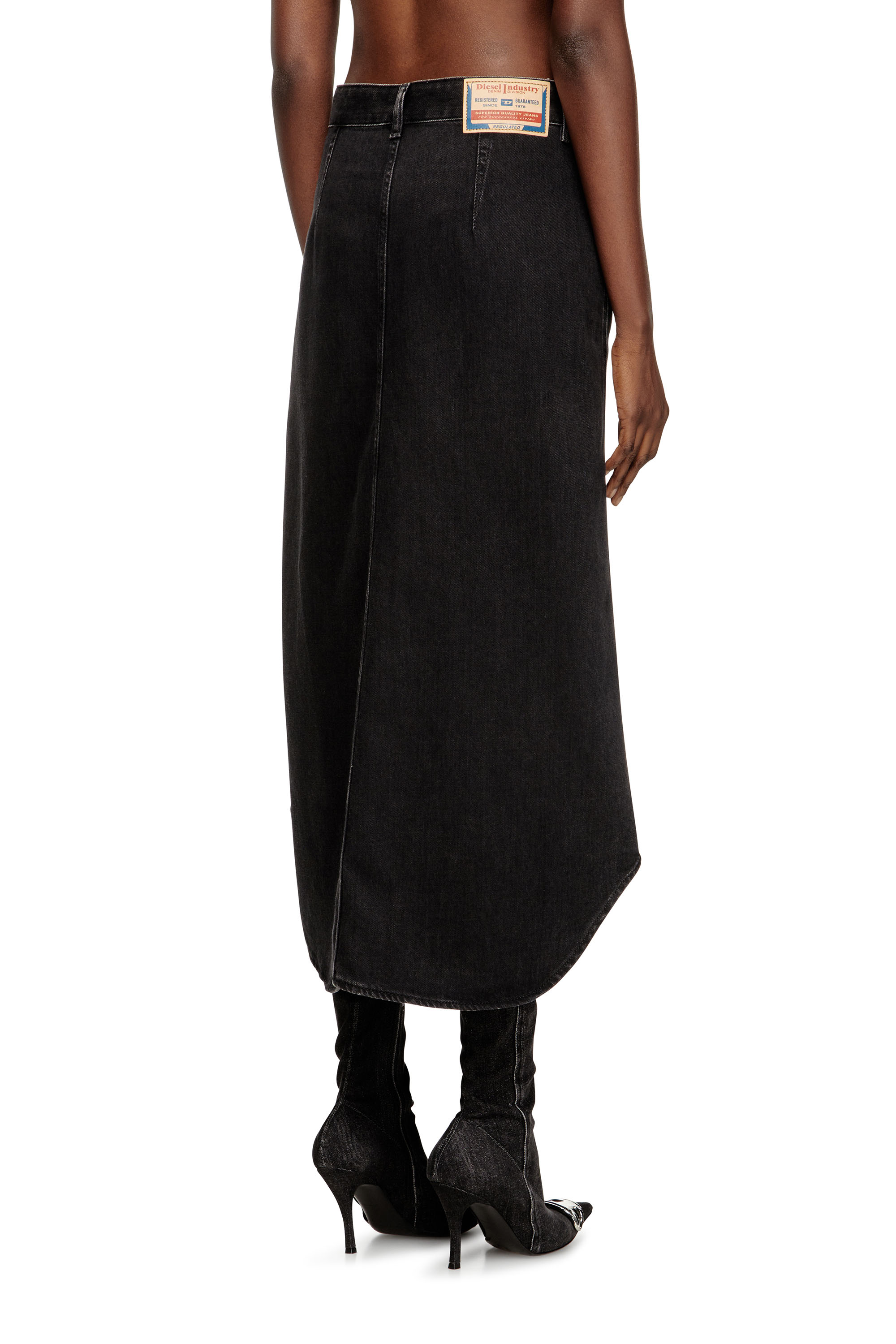 Diesel - DE-ARD-LONG, Female's Midi denim skirt in ブラック - 4
