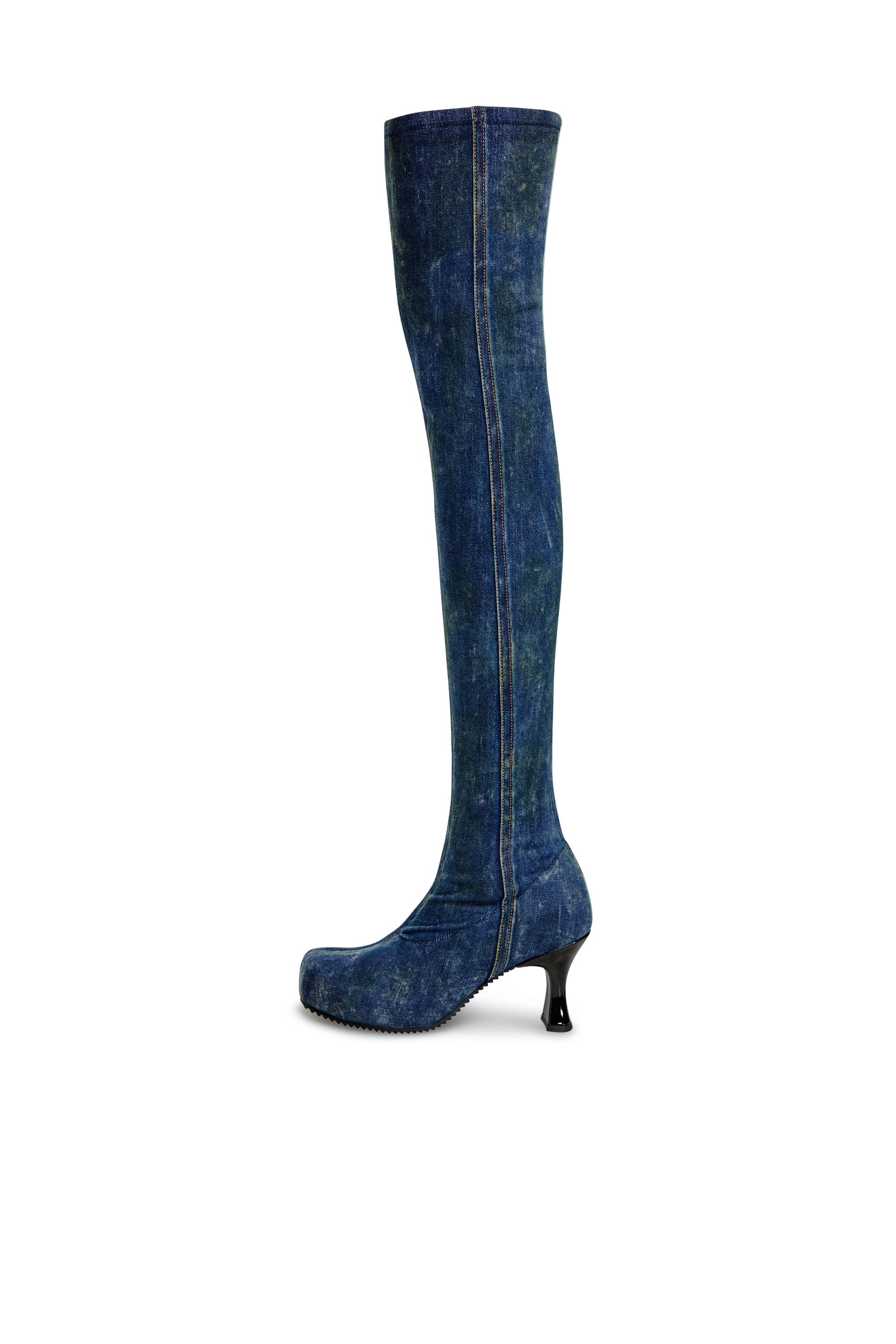 Diesel - D-WOODSTOCK TBT, Female's D-Woodstock-Over-the-knee boots in denim in ダークブルー - 6