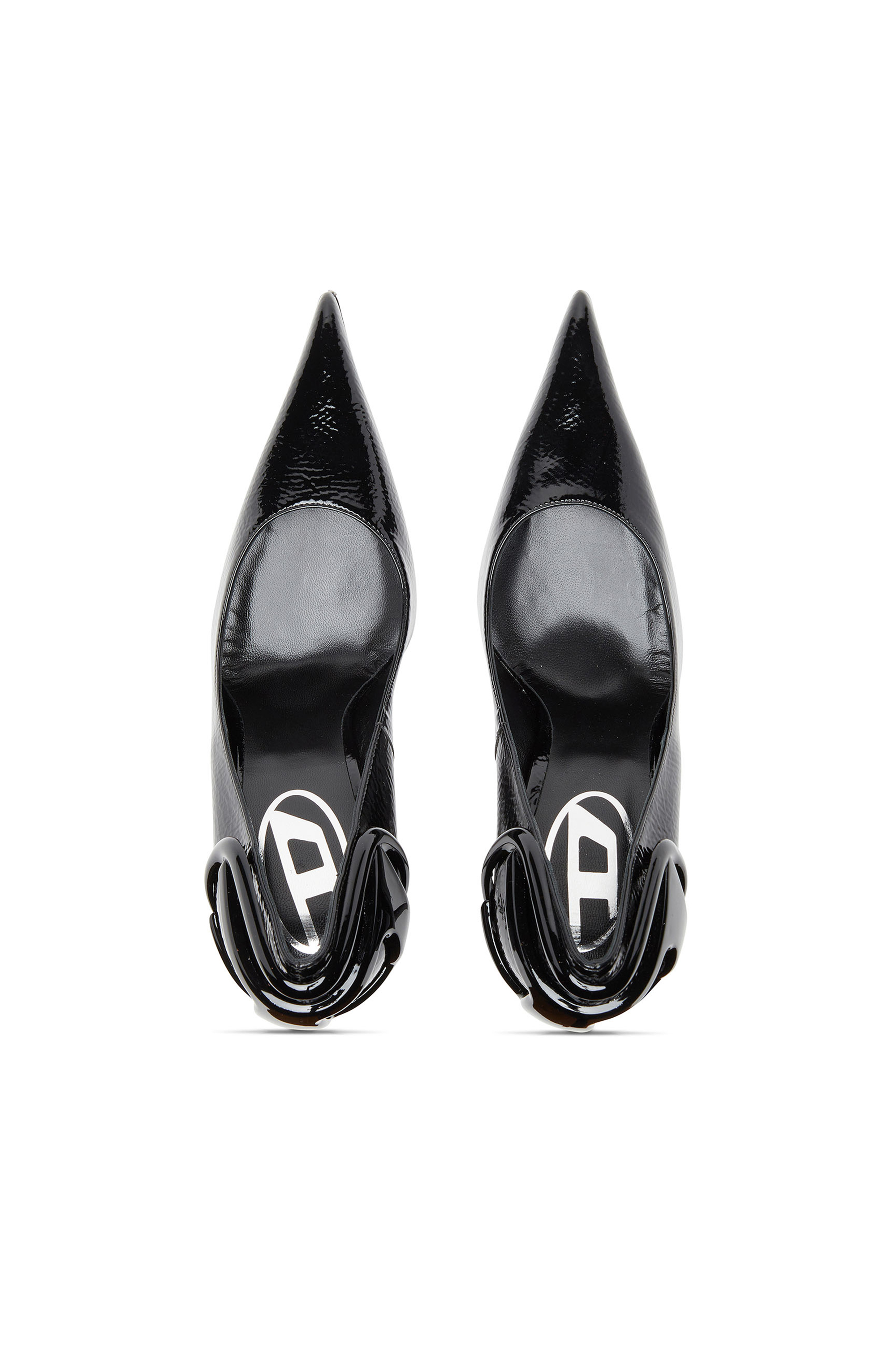 Diesel - D-TEN&HALF P, Female's D-Ten&Half-Glossy pumps with curved heel in ブラック - 6