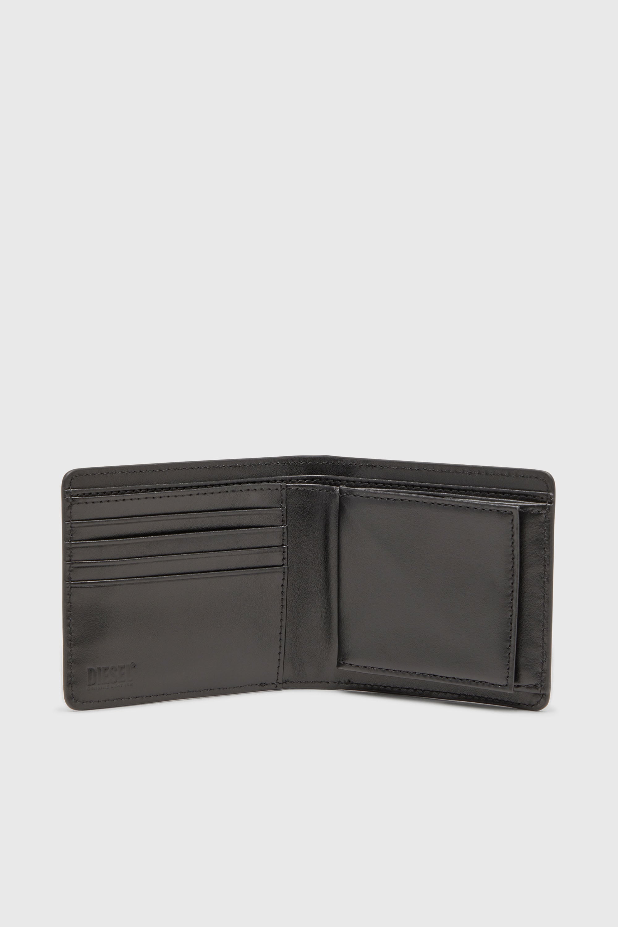 Diesel - HOLI-D BI FOLD COIN S 3D, Unisex's Bi-fold wallet in leather in ブラック - 3