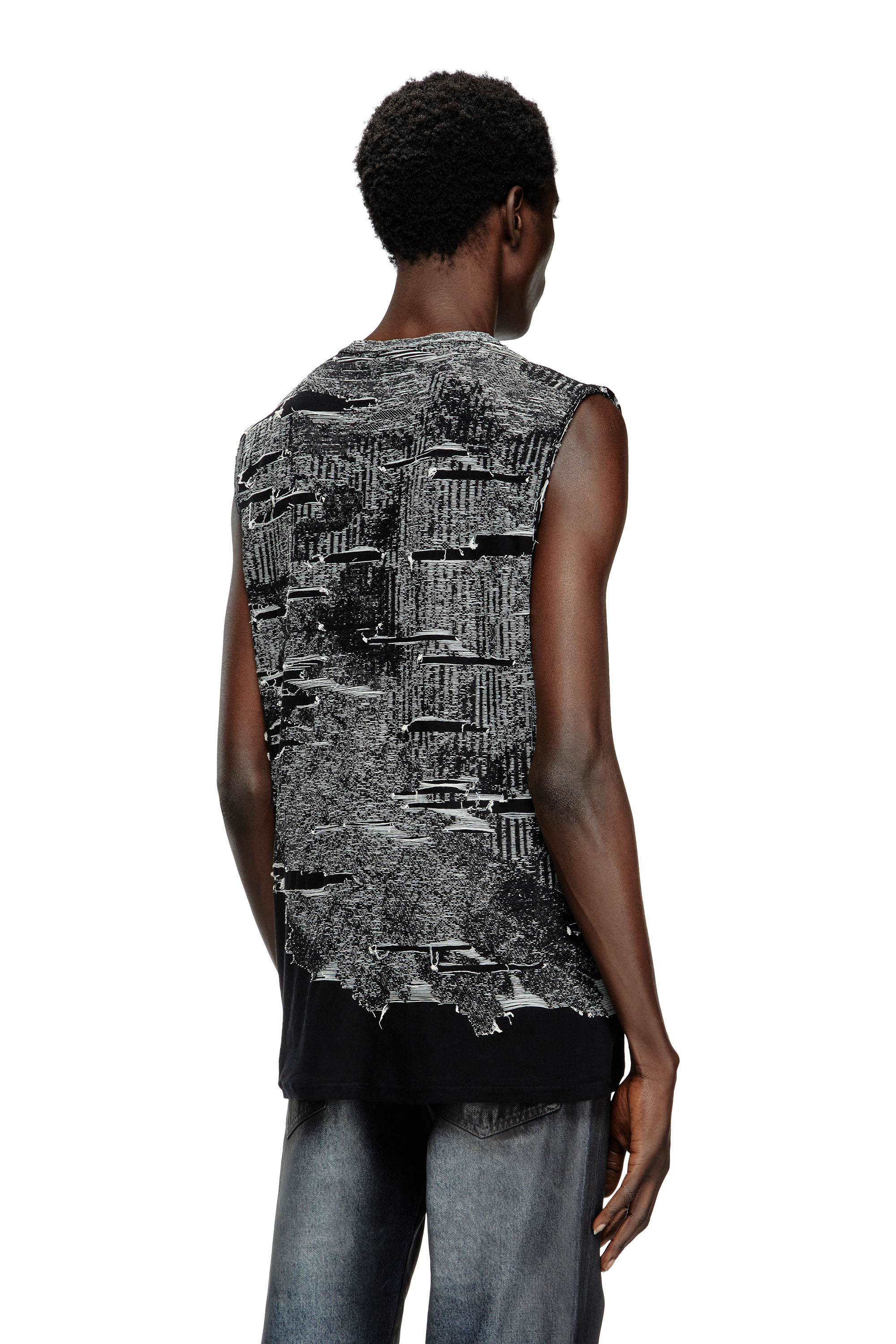 Diesel - K-CALLISTO-VEST, Male's Vest with engineered distressing in ブラック - 5