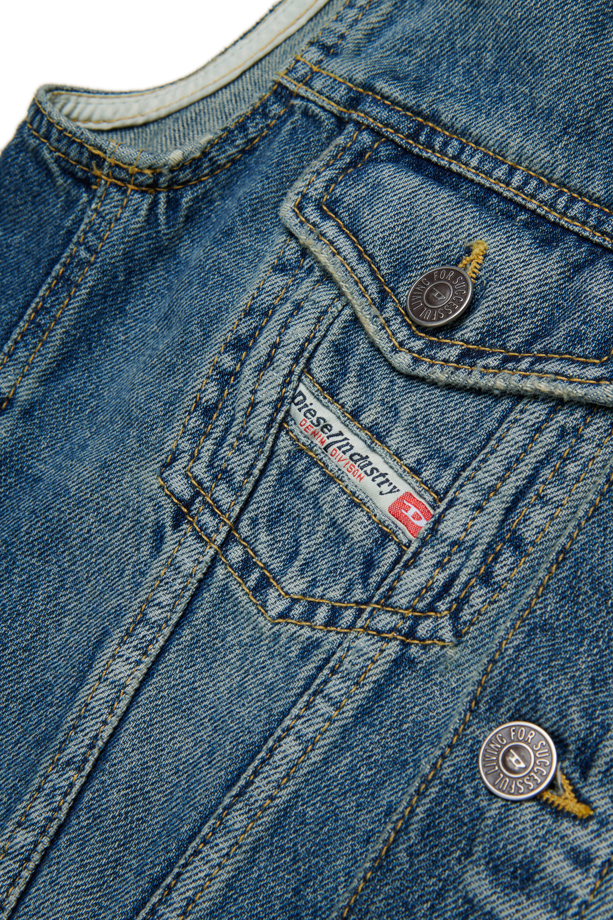 Diesel - JNHILL-OVER-SM, Male's デニムスリーブレスジャケット in ミディアムブルー - 4