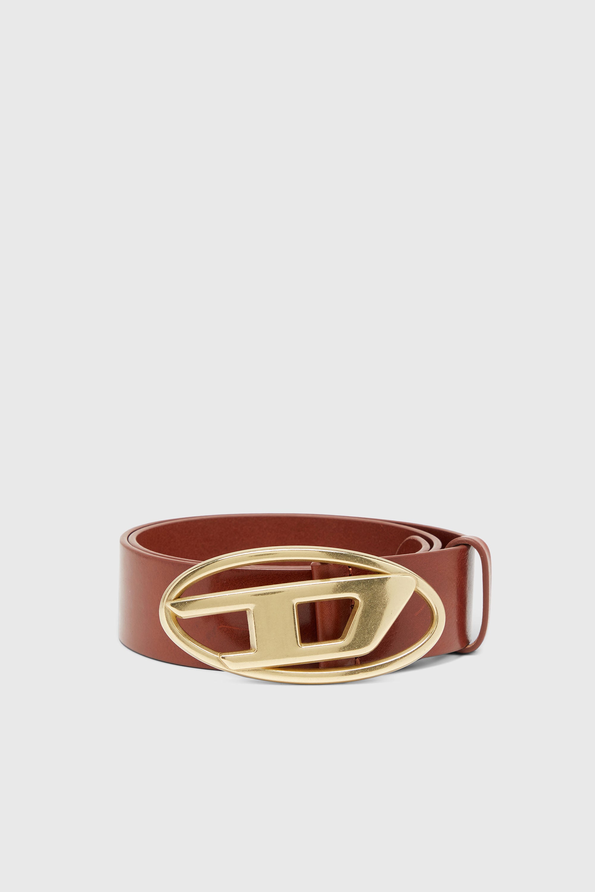 Diesel - B-1DR W, Unisex's レザーベルト in ブラウン/ゴールド - 1