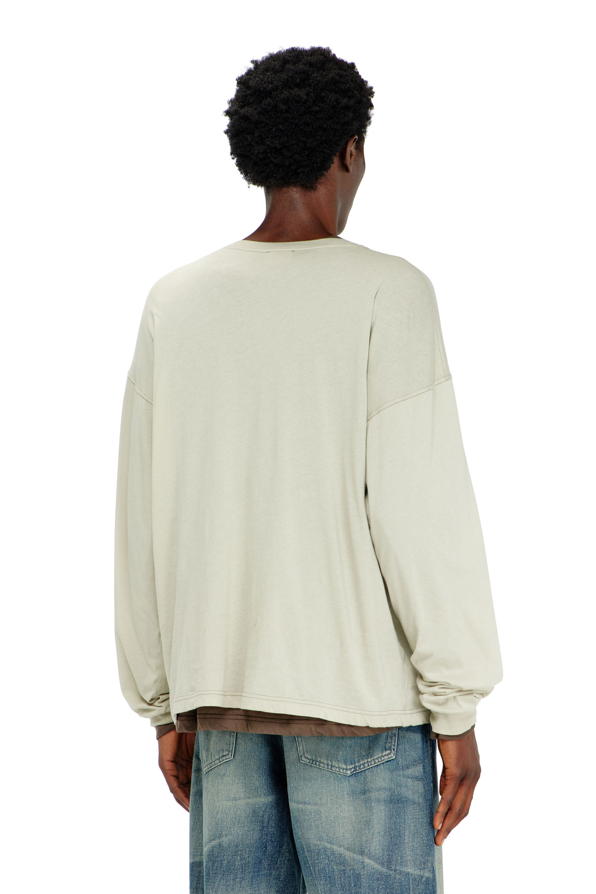 Diesel - T-BOXT-LS-AA1, Male's 長袖Tシャツ in ベージュ - 4