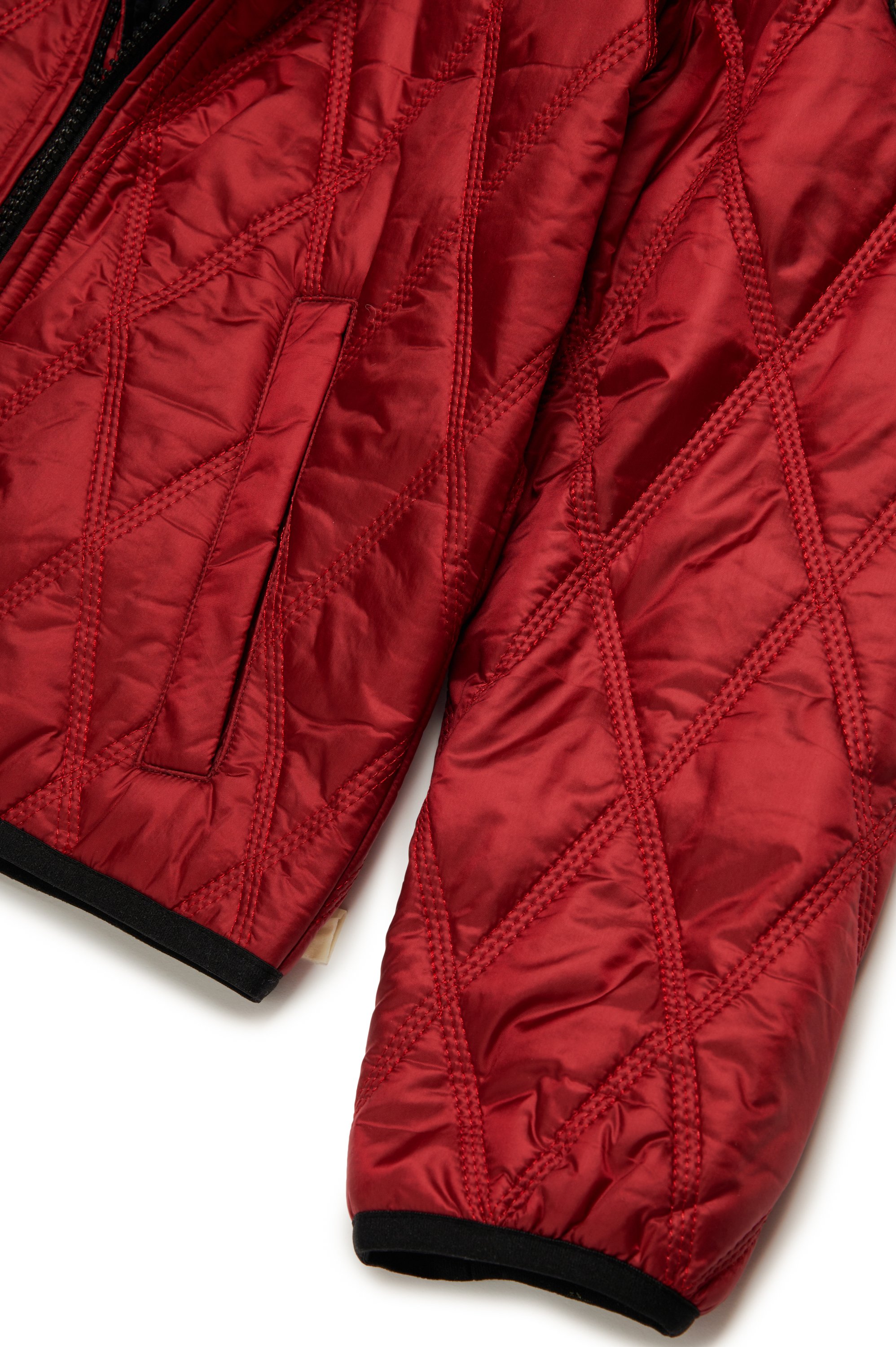 Diesel - JFOKKER, Unisex's Hooded quilted nylon jacket in レッド - 4