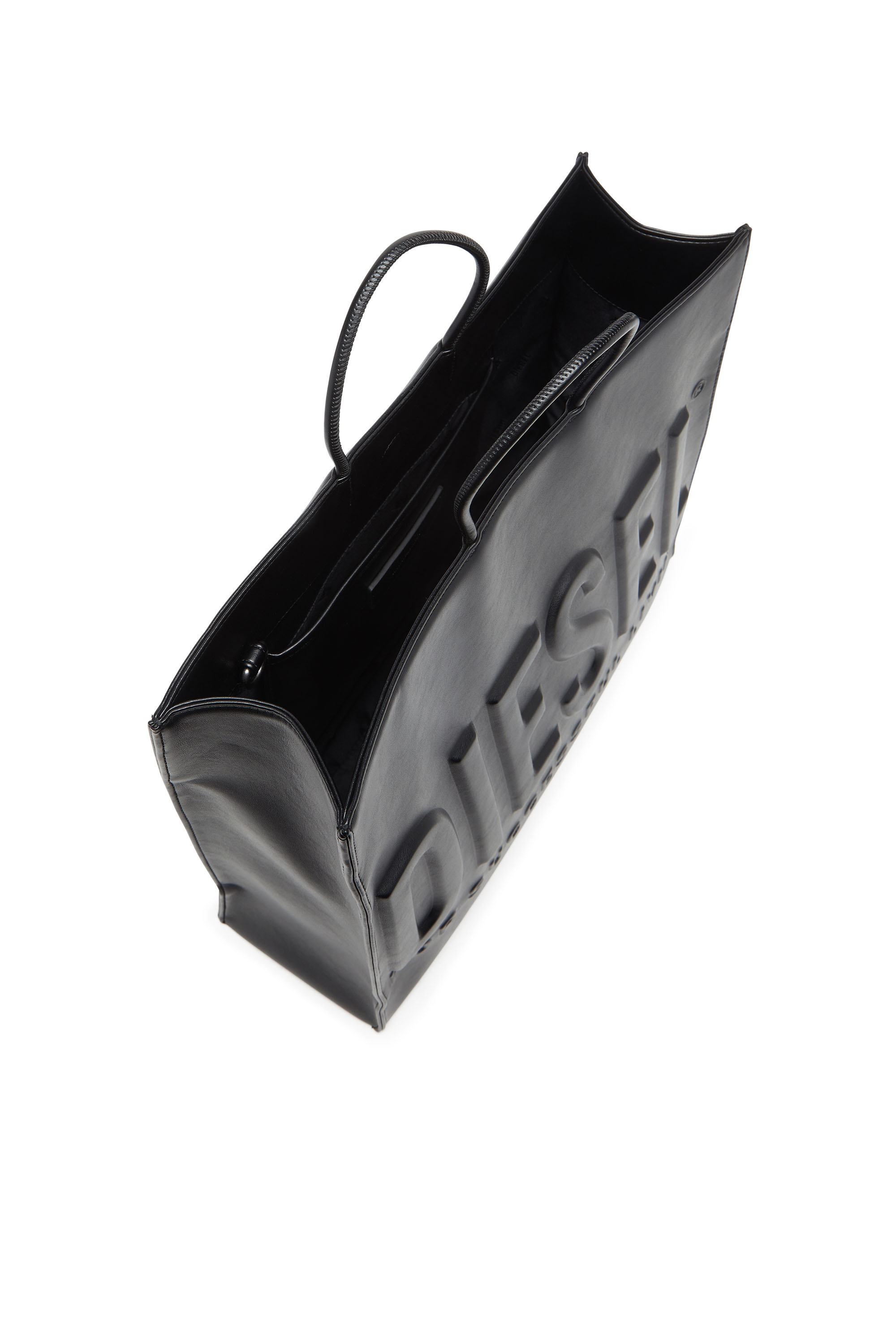 Diesel - DSL 3D SHOPPER EW X, Unisex's Dsl 3D-Shopping bag in soft PU with an embossed logo in ブラック - 4