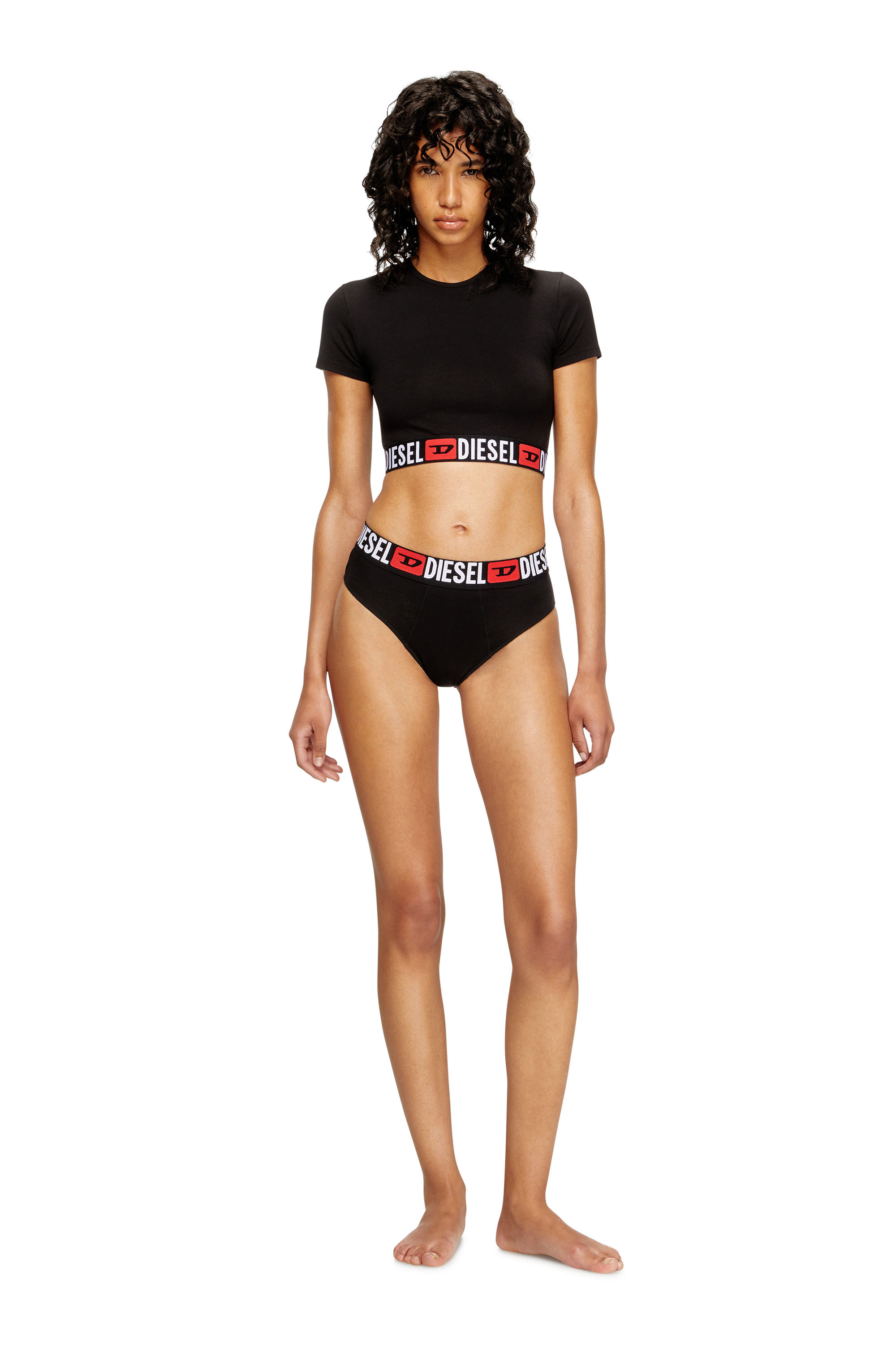Diesel - IRMA-D-CORE, Female's Cropped top with logo band in ブラック - 2