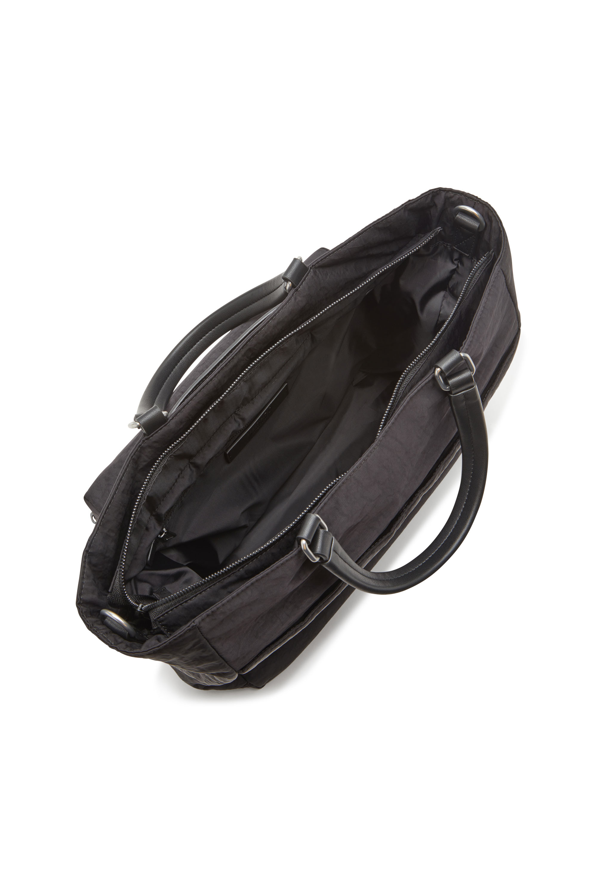 Diesel - LOGOS BRIEFCASE, Male's Logos-Briefcase in washed nylon in ブラック - 5