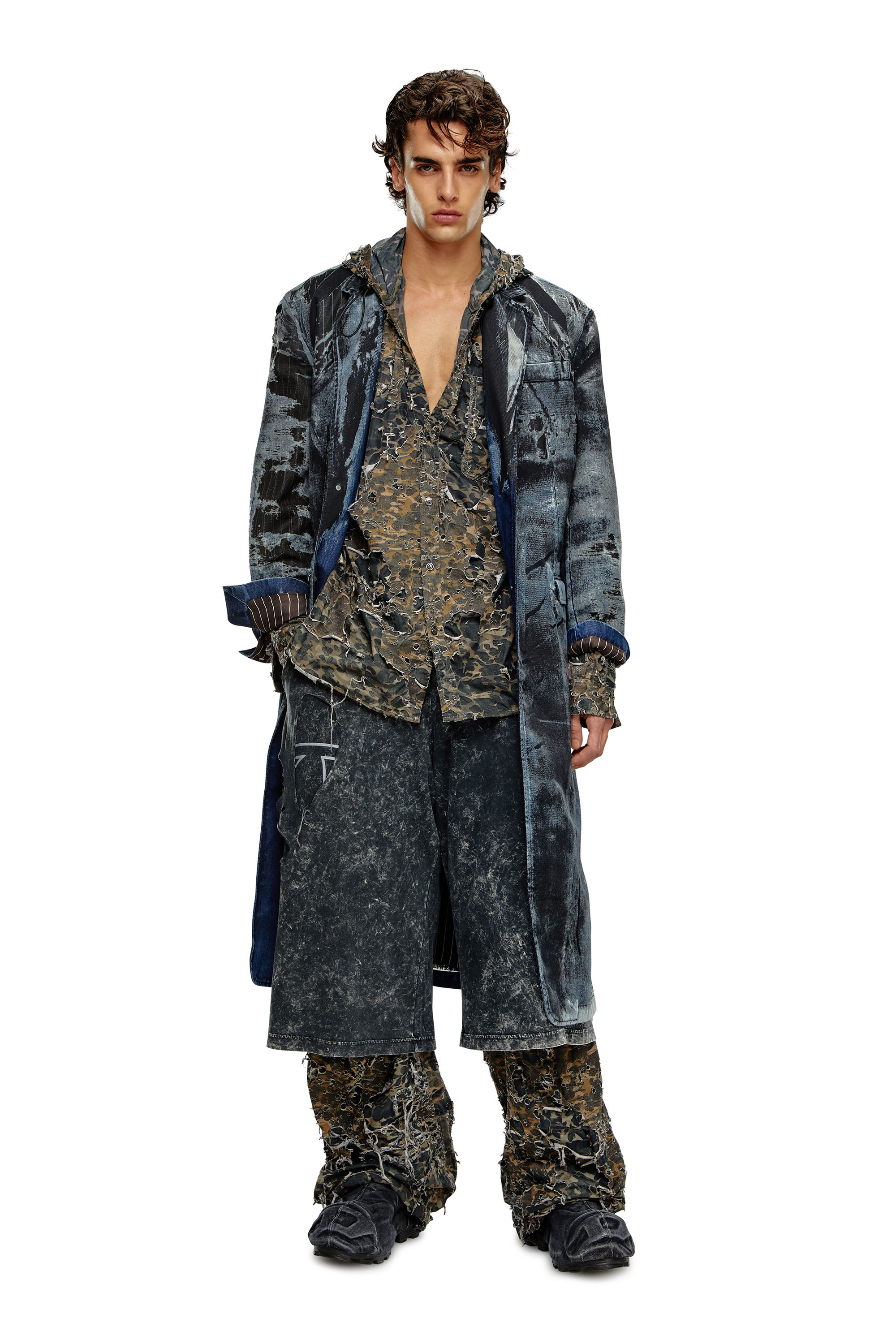 Diesel - D-HAMMER ML MD X, Male's D-Hammer-Low-cut denim boots with Oval D toe guard in ブラック - 7