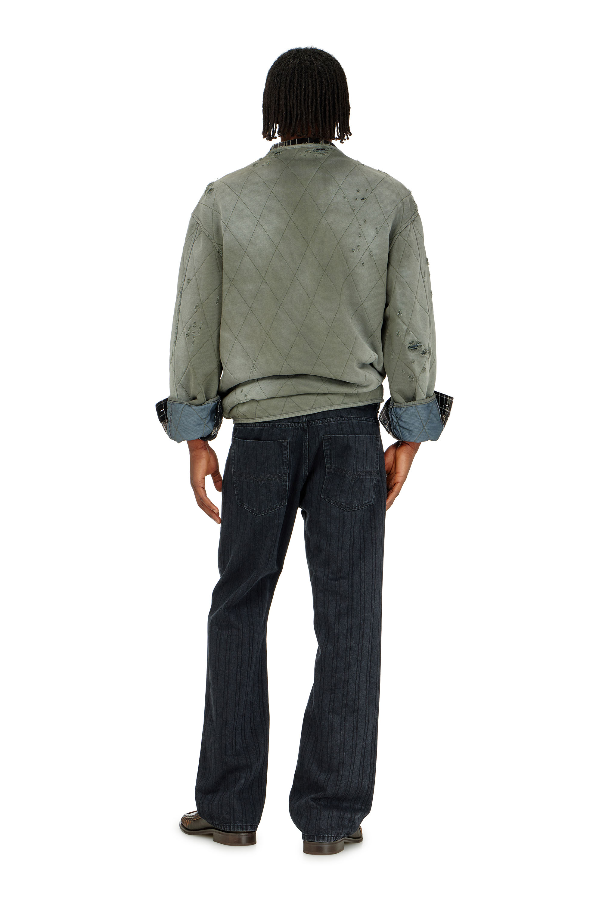 Diesel - Male's Relaxed Jeans 1980 D-Eeper 09Q12, ブラック/ダークグレー - 3