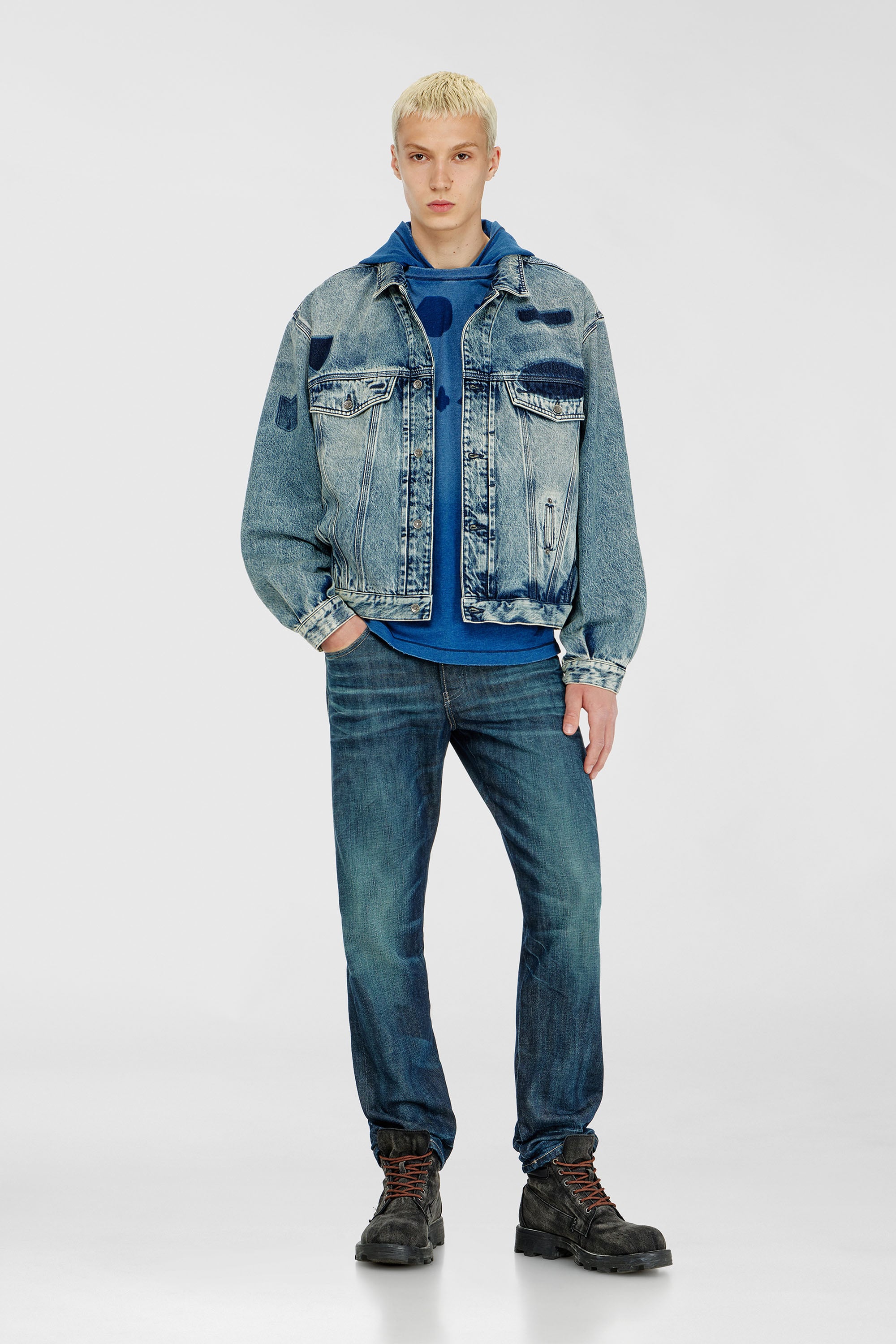 Diesel - D-DENVER-S2, Unisex's デニムジャケット in ミディアムブルー - 2