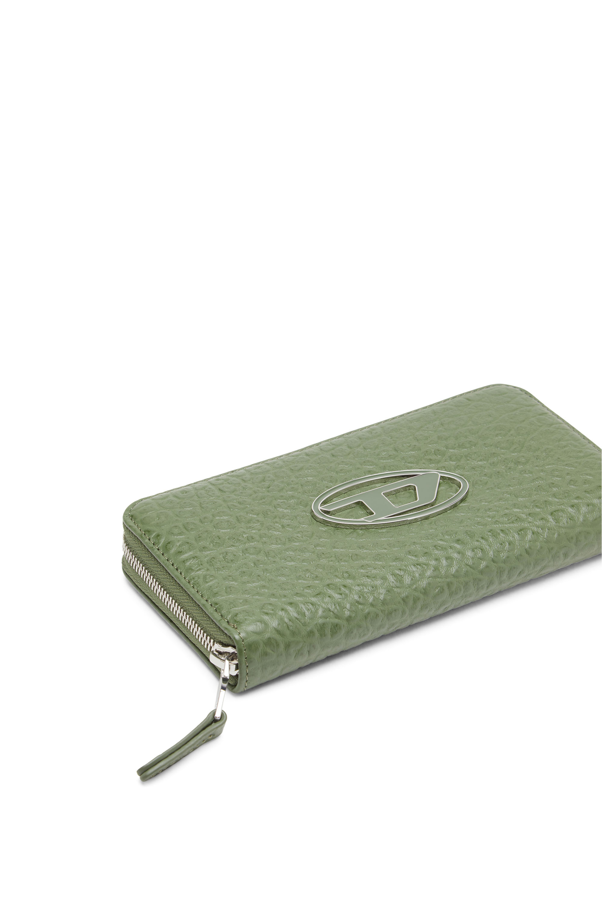 Diesel - GARNET, Male's メンズ カウレザー ラウンドジップ ロングウォレット in グリーン - 4