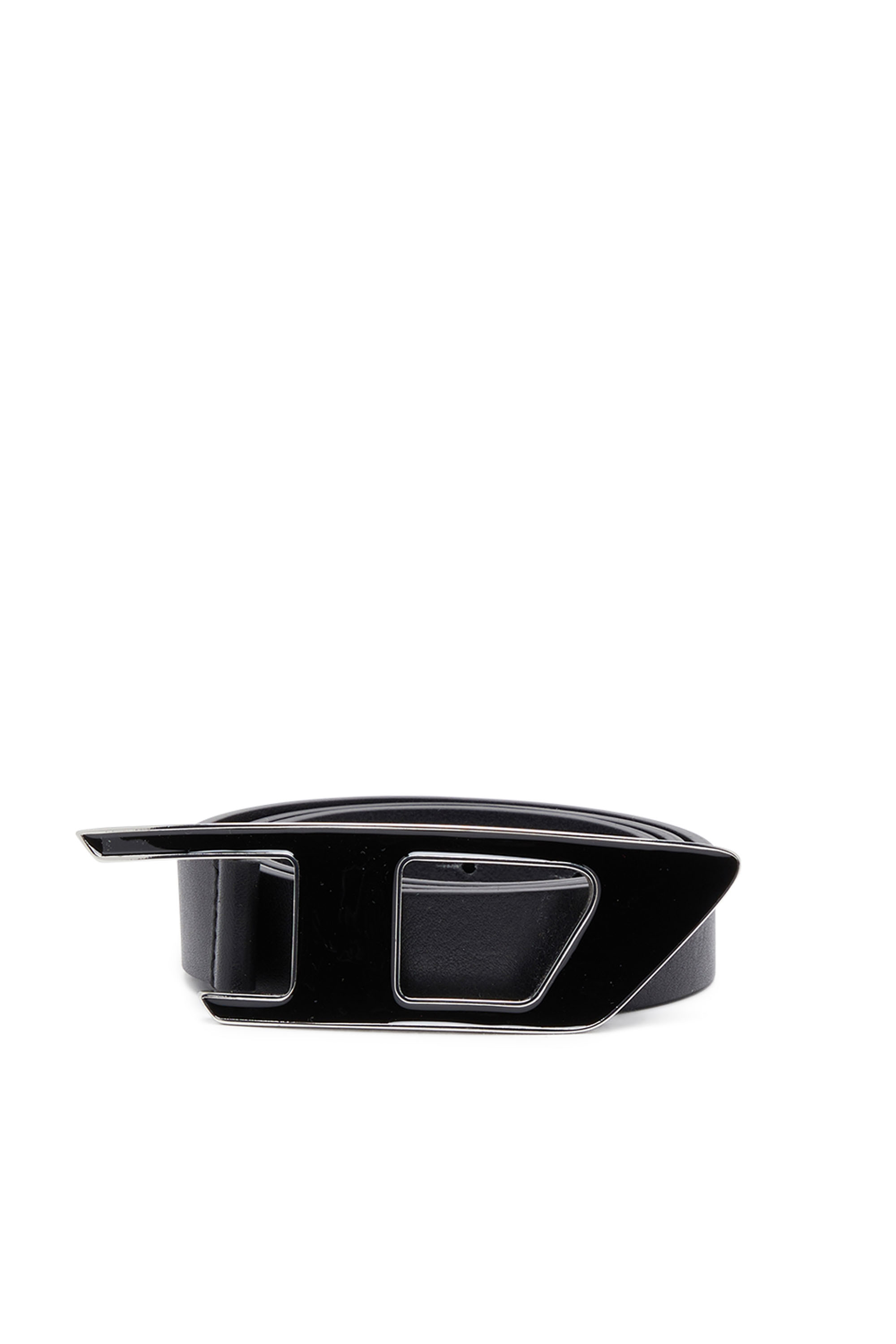Diesel - B-DLOGO II, Female's Leather belt with enamelled D buckle in ブラック - 1