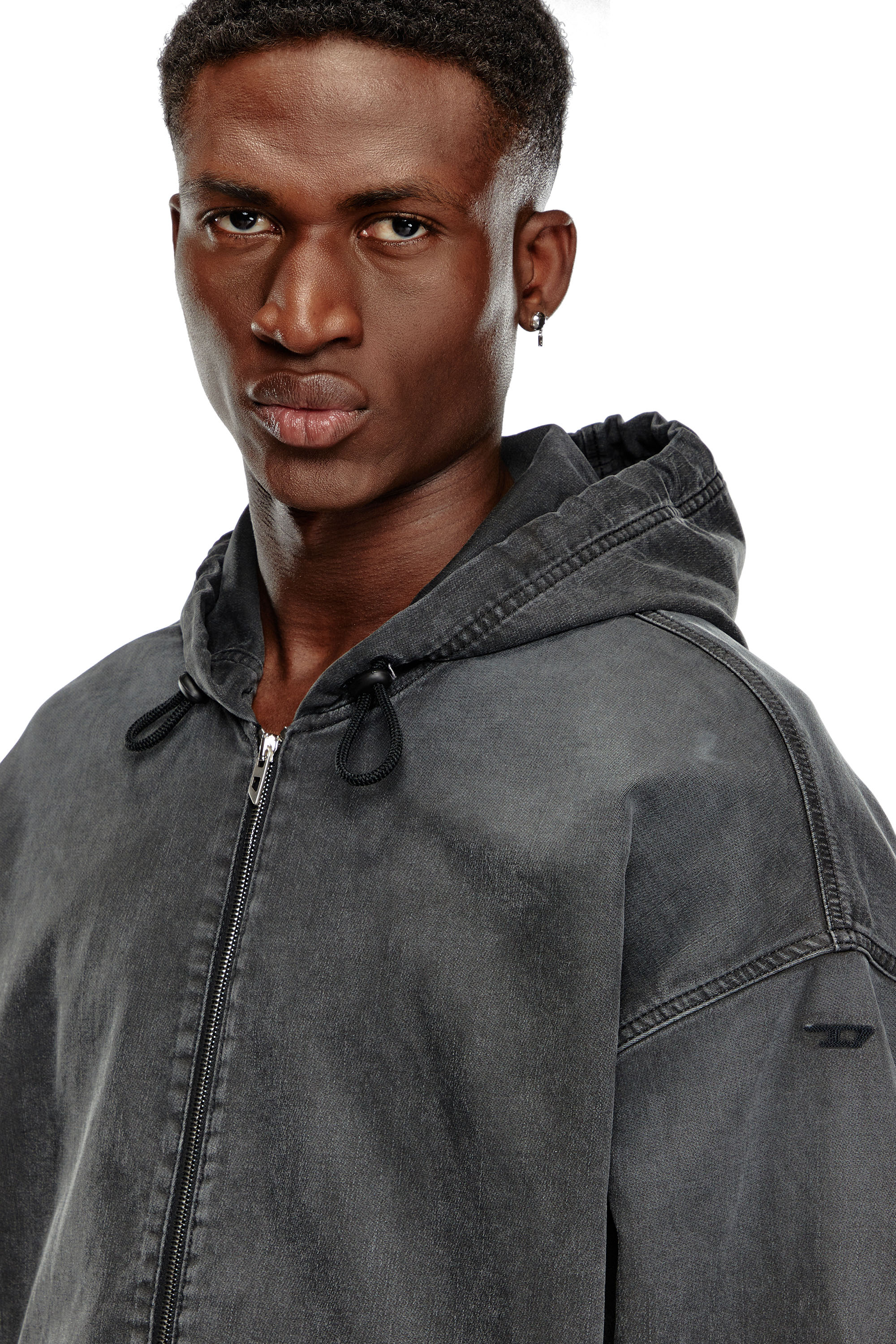 Diesel - D-WYNNY JOGG, Male's Hooded JoggJeans jacket in ブラック - 5