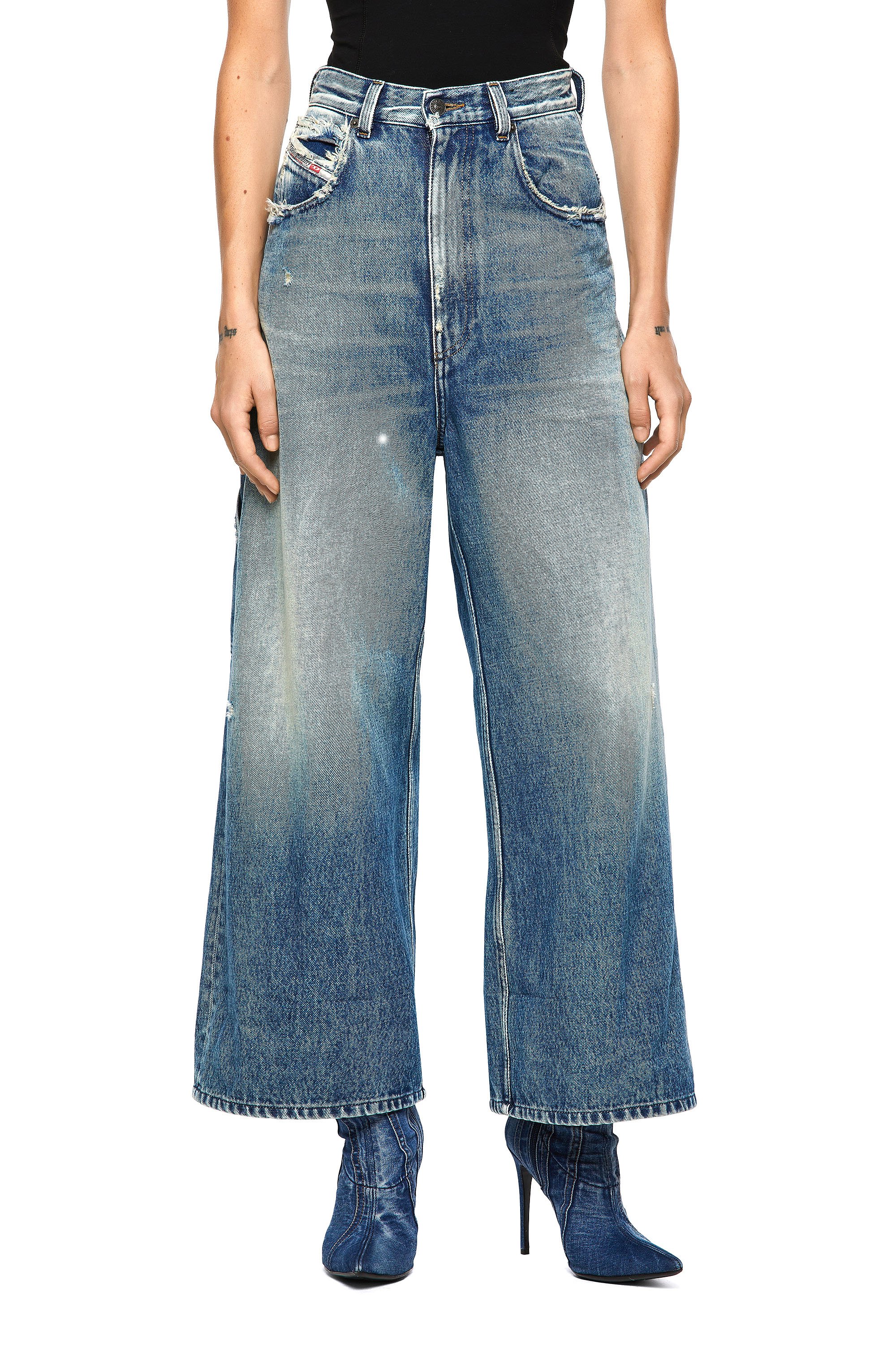 Diesel - D-Luite 09A58 Bootcut and Flare Jeans, ミディアムブルー - Image 1