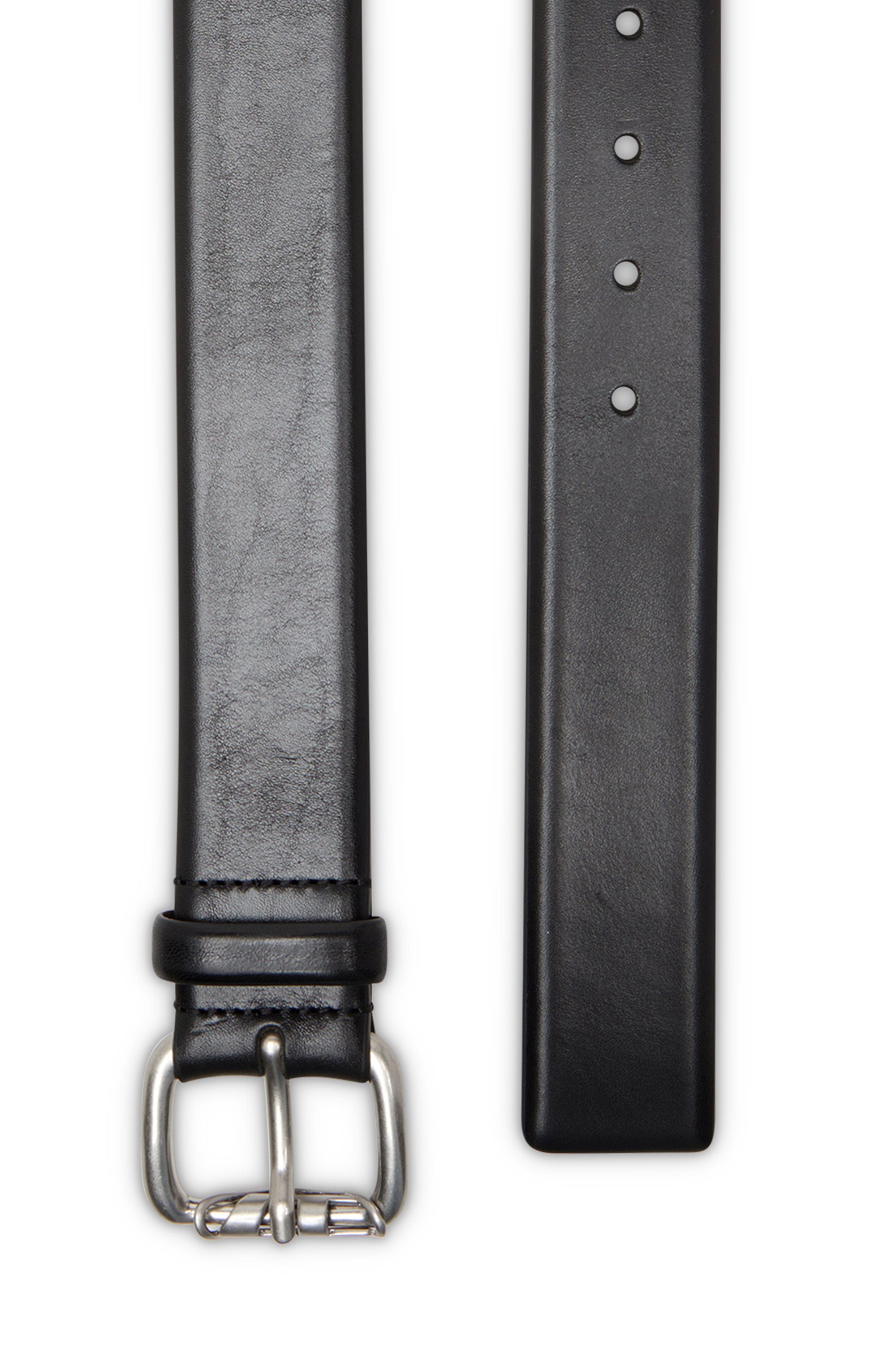 Diesel - B-GRAB, Male's 4cm leather belt with Oval D roller in ブラック - 2